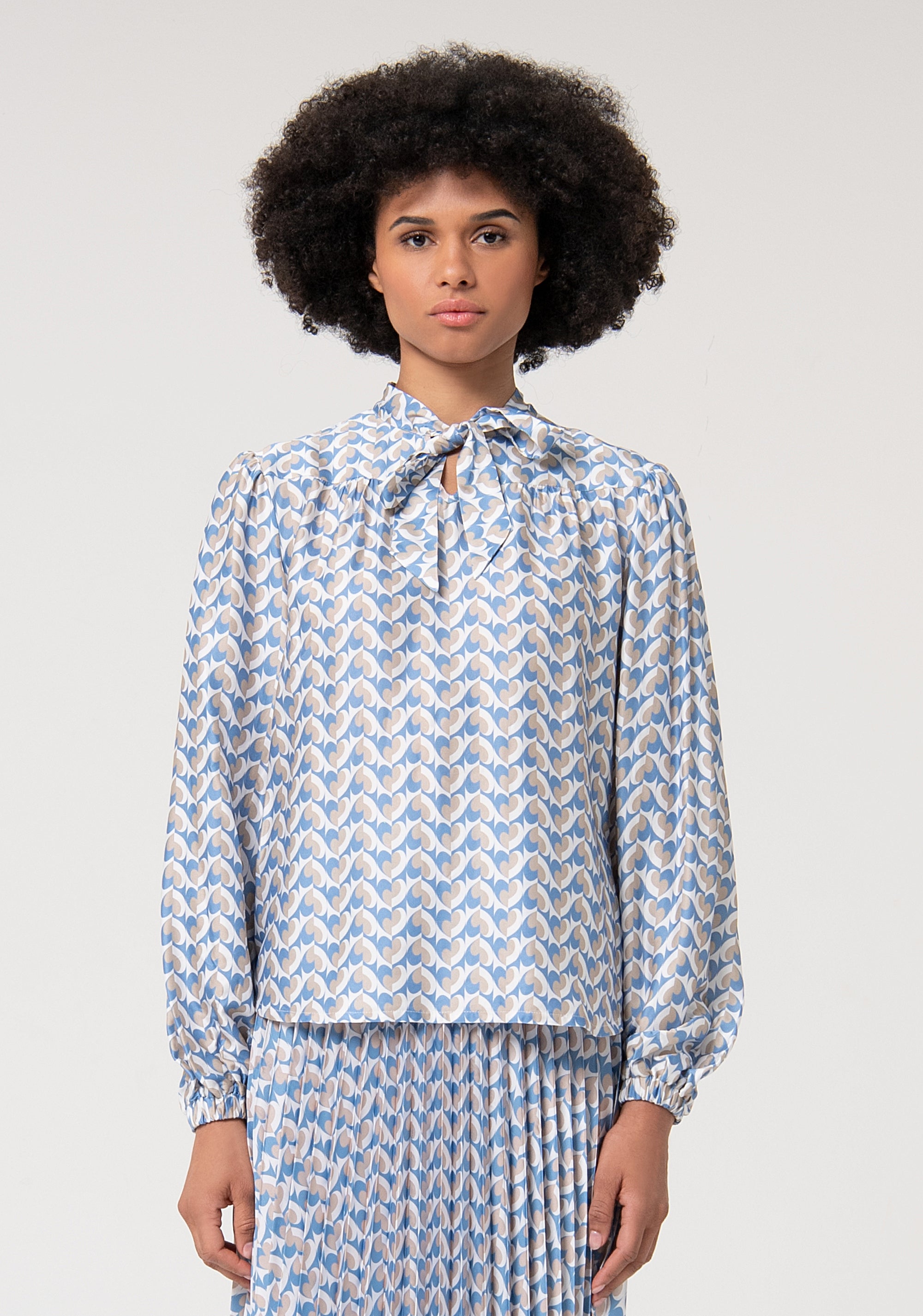 Blouse A-shape with geometric pattern Fracomina FS24WT1005W713O9-252-1