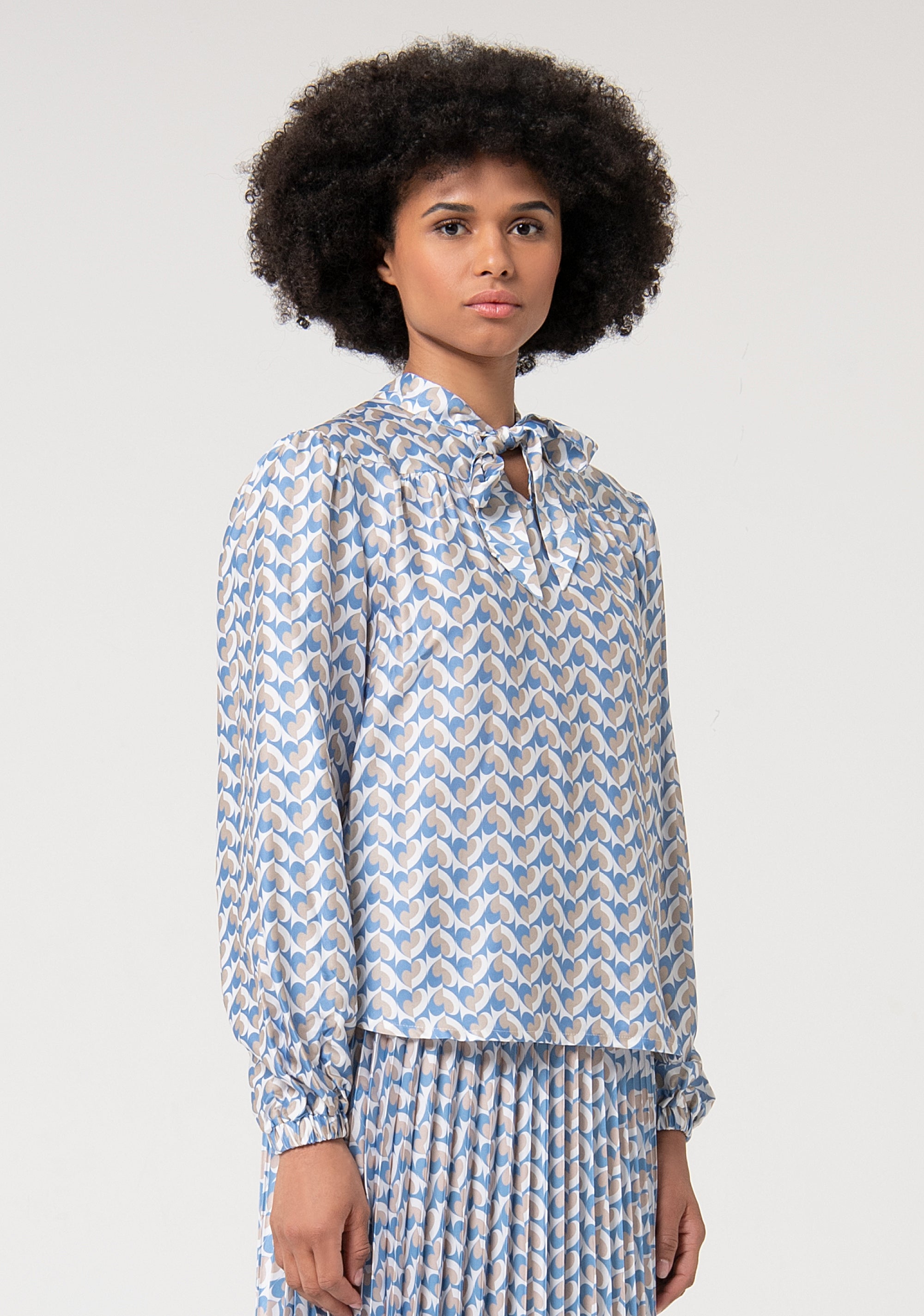 Blouse A-shape with geometric pattern Fracomina FS24WT1005W713O9-252-3