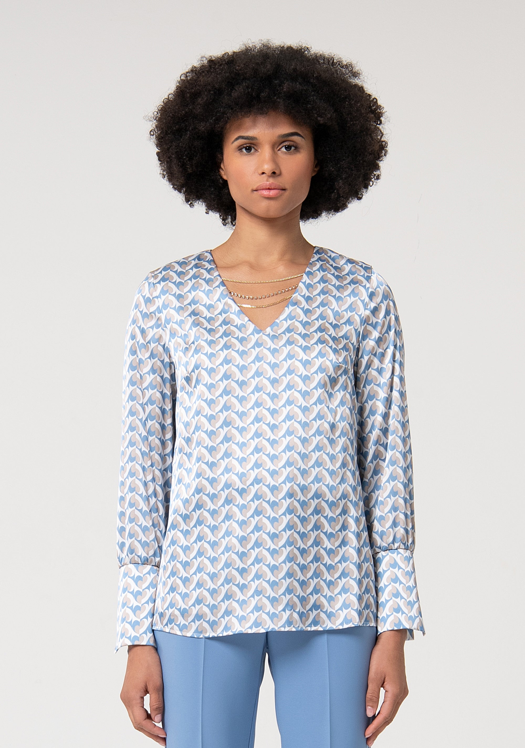 Blouse regular fit with geometric pattern Fracomina FS24WT1006W665O9-252-1