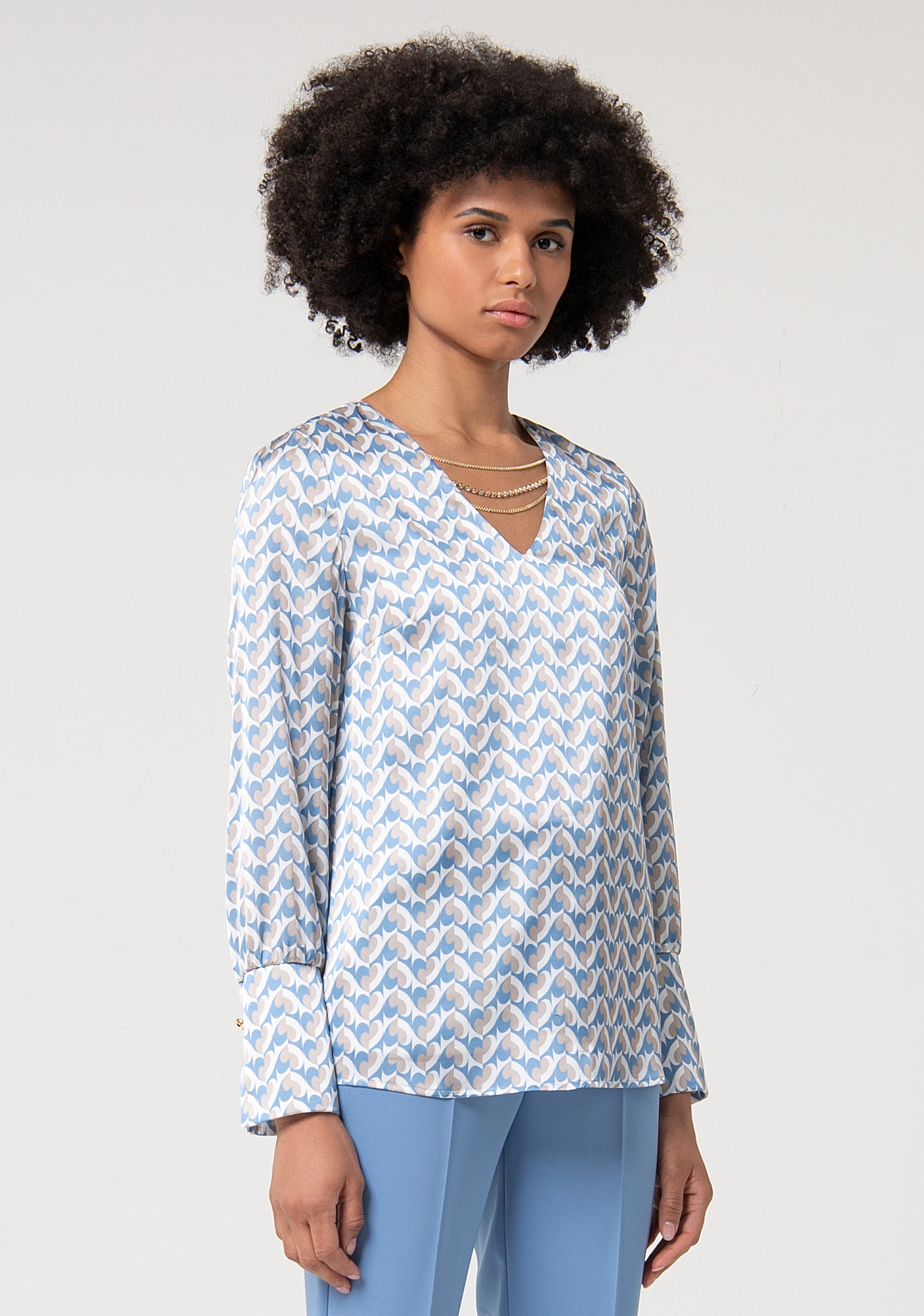 Blouse regular fit with geometric pattern Fracomina FS24WT1006W665O9-252-3