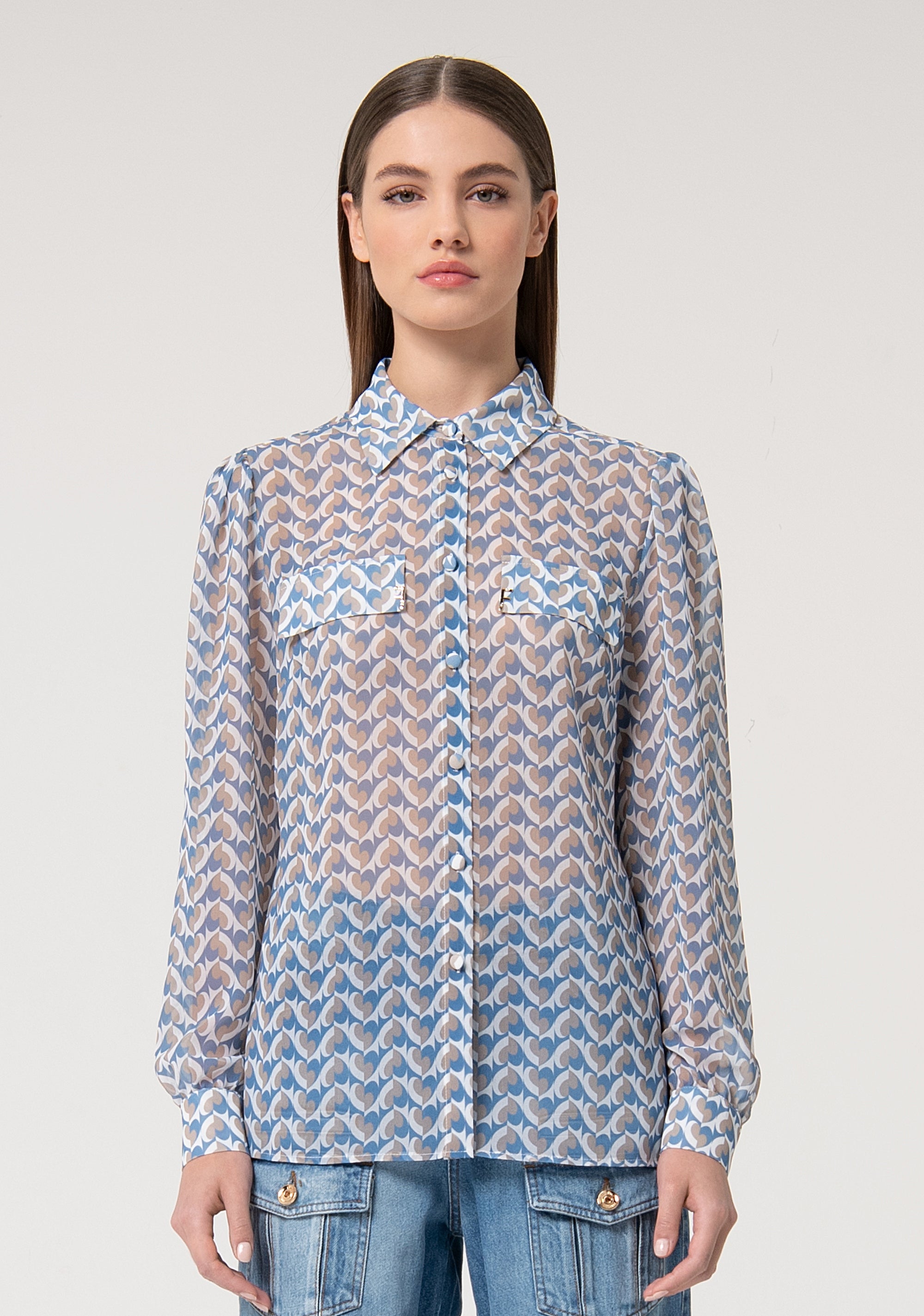 Shirt regular fit with geometric pattern Fracomina FS24WT6007W412O9-252-1