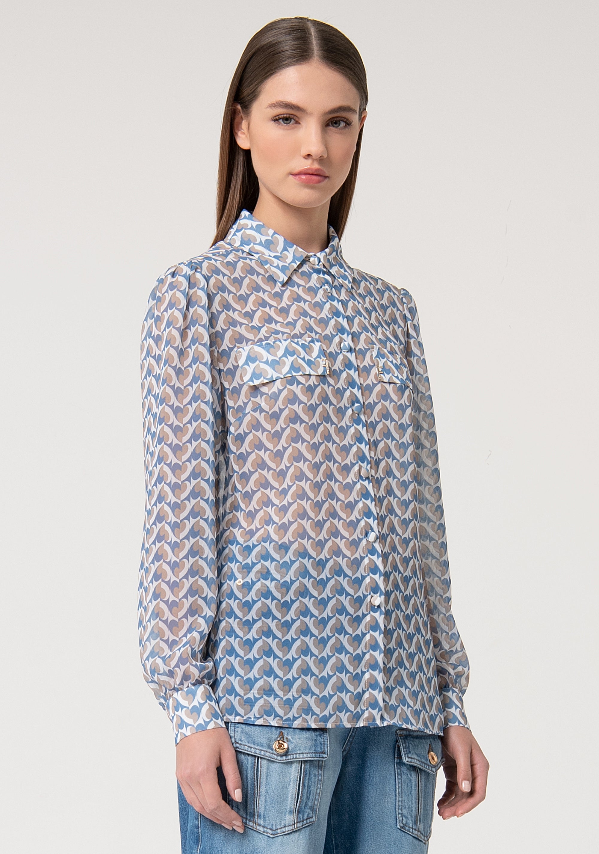 Shirt regular fit with geometric pattern Fracomina FS24WT6007W412O9-252-3