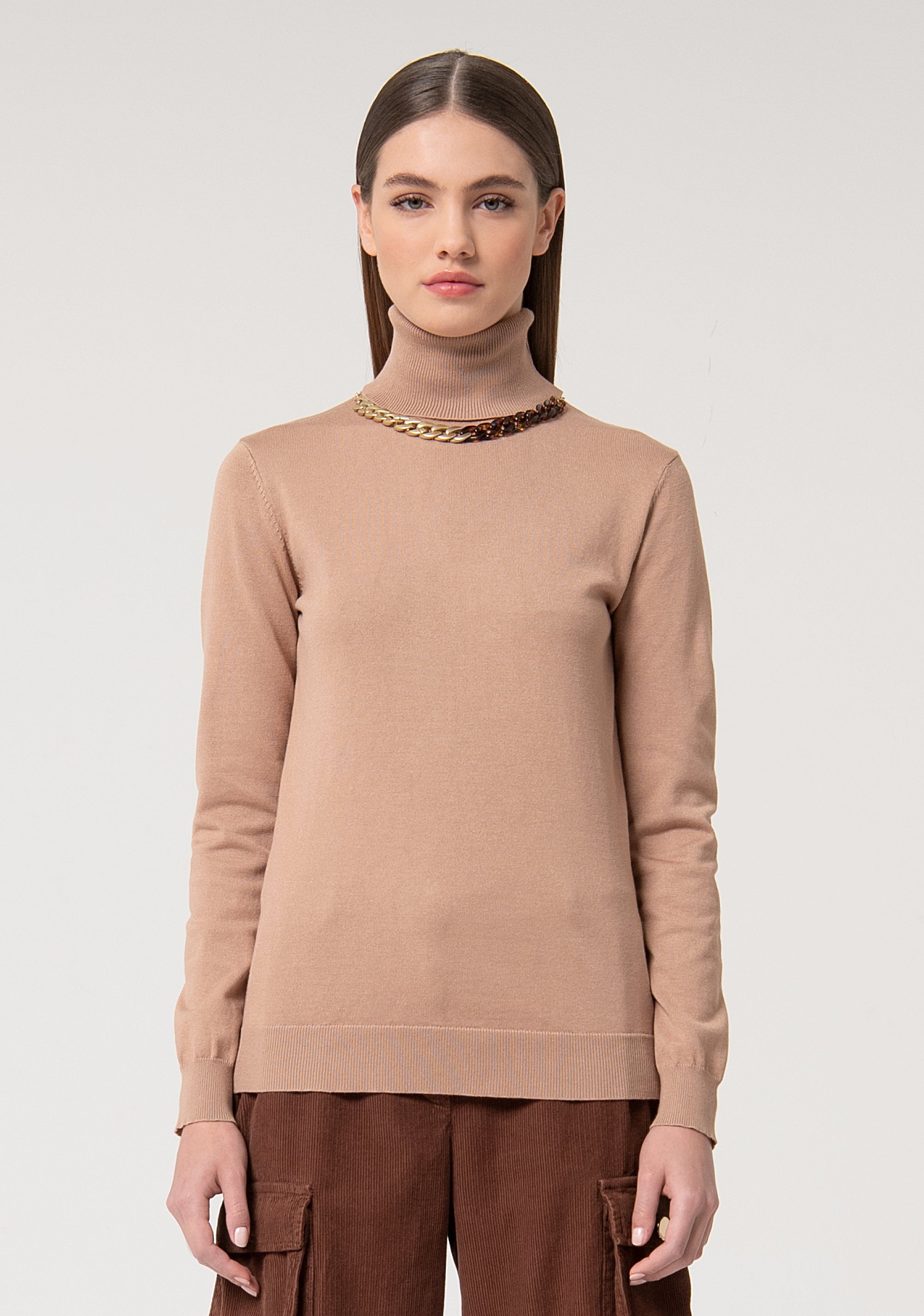 Knitwear regular fit with high neck Fracomina FS24WT7007K41001-093-1