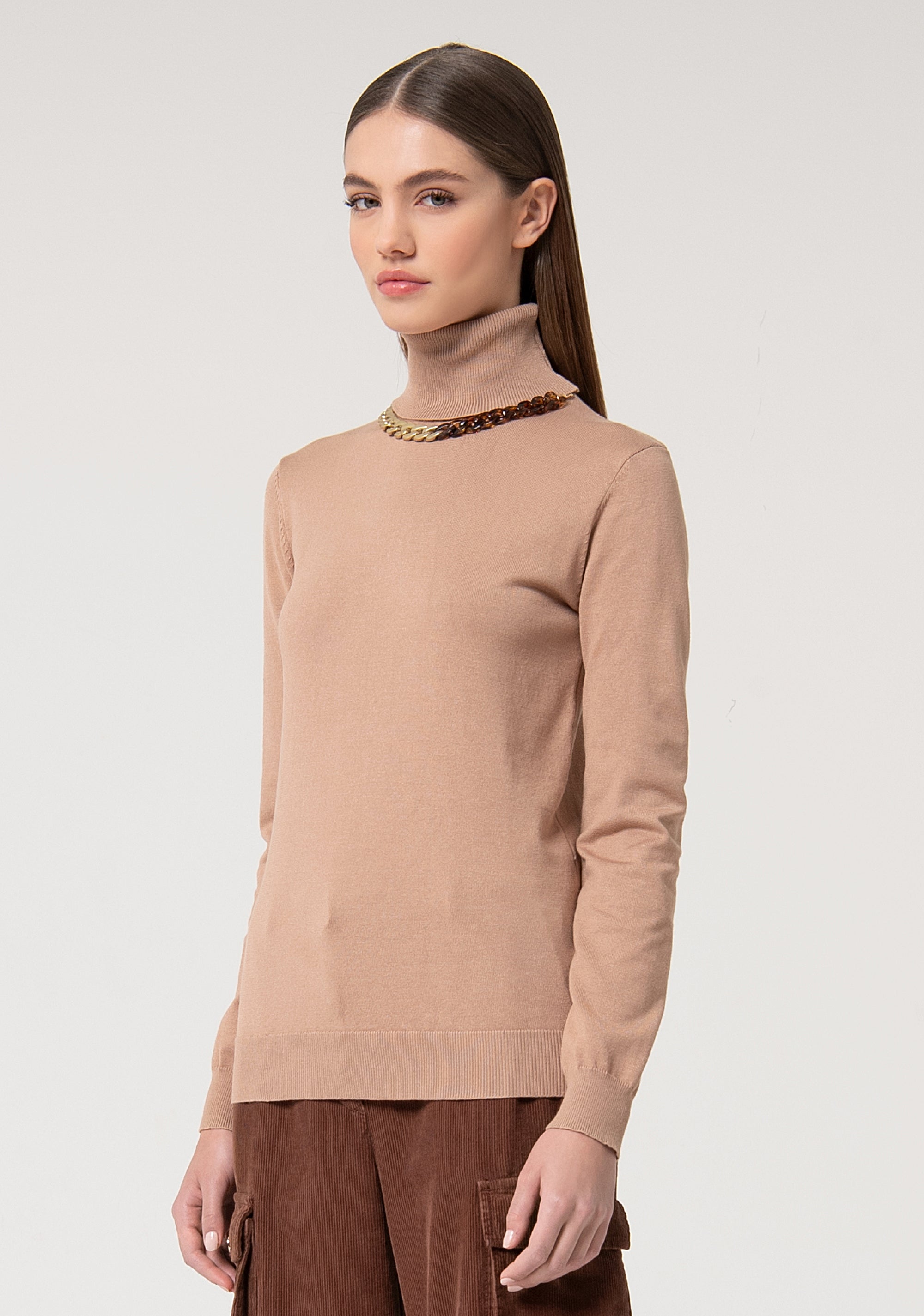 Knitwear regular fit with high neck Fracomina FS24WT7007K41001-093-3