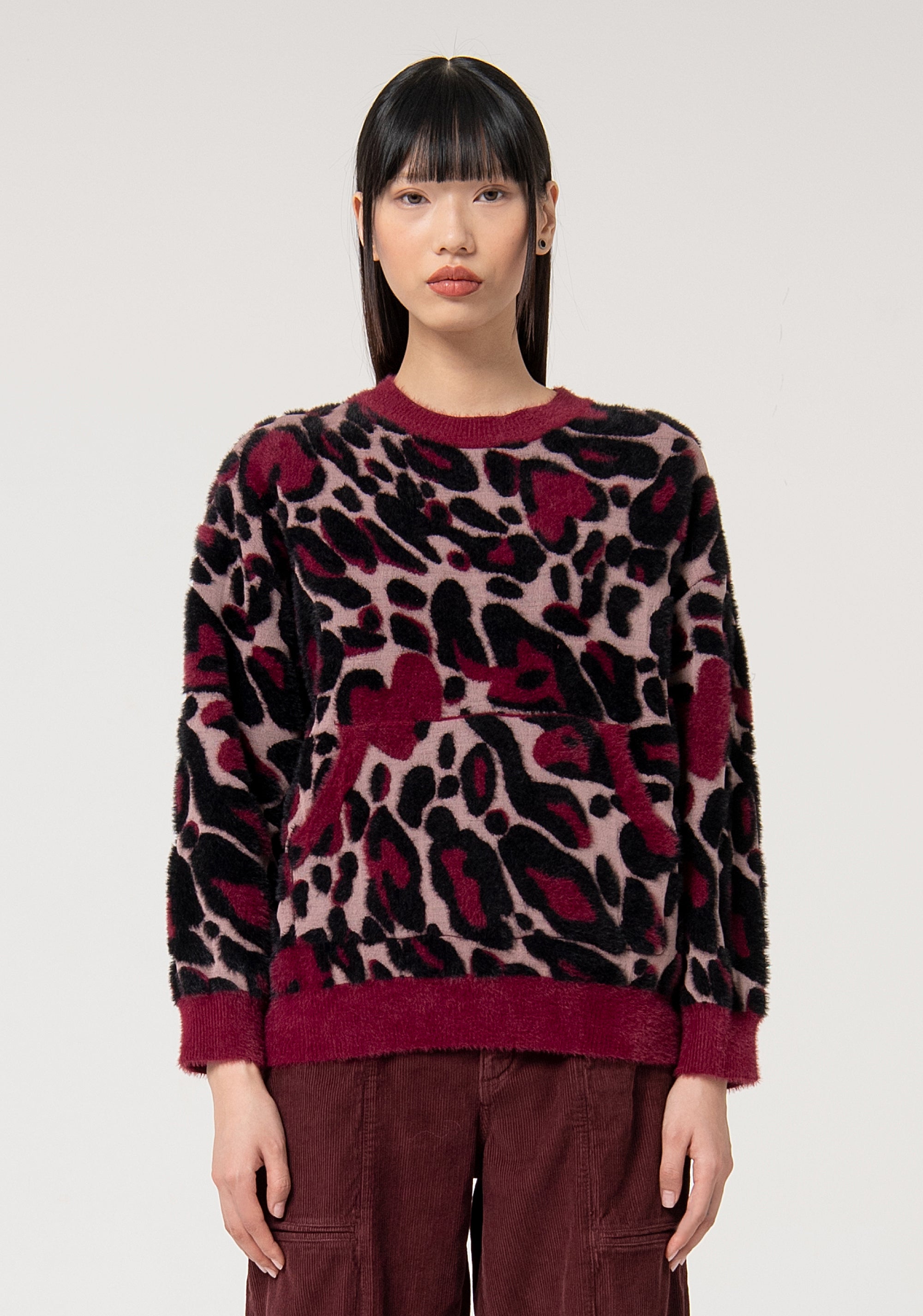 Knitwear regular fit with animalier jacquard effect Fracomina FS24WT7015K537F8-S91-1