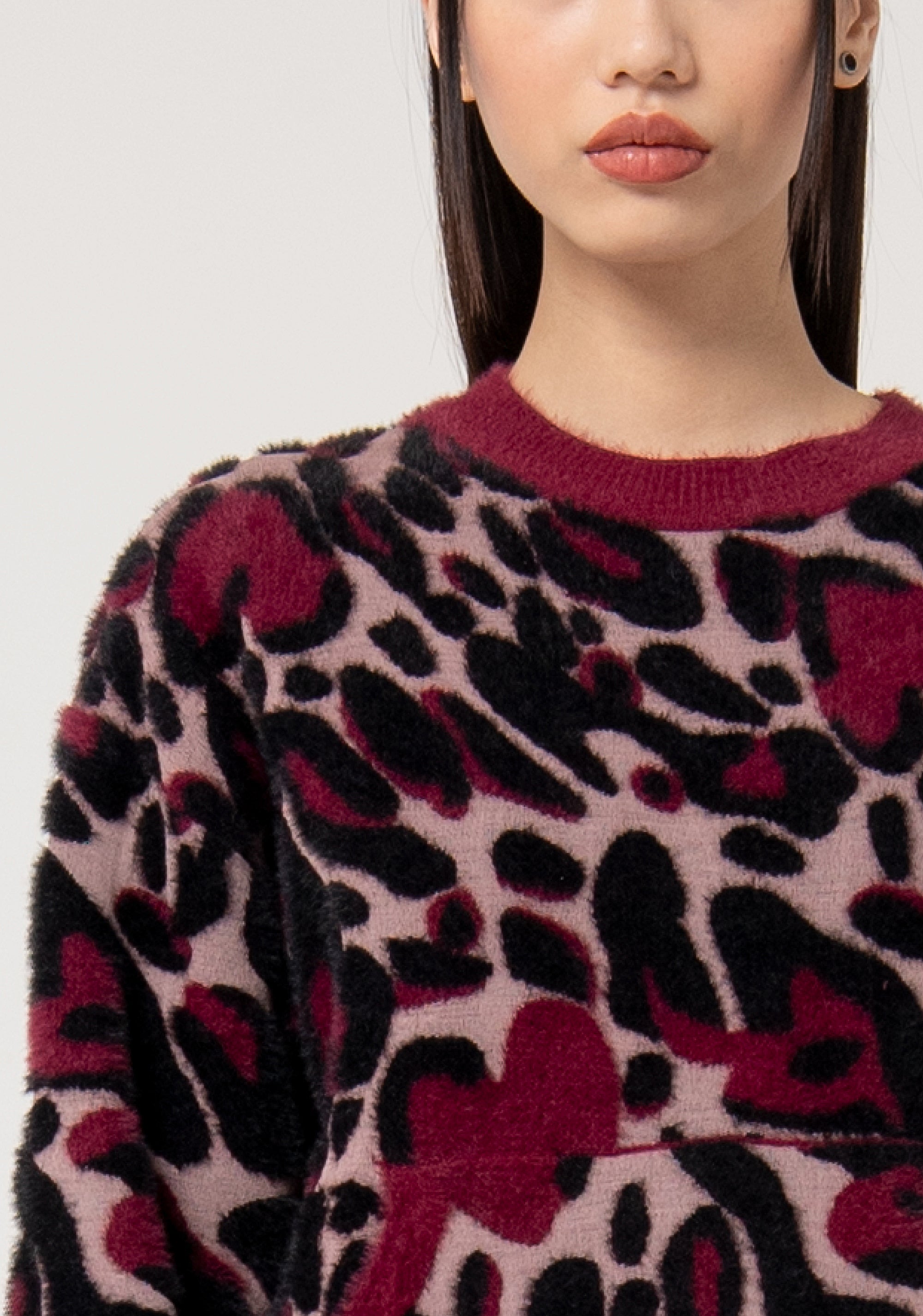 Knitwear regular fit with animalier jacquard effect Fracomina FS24WT7015K537F8-S91-2