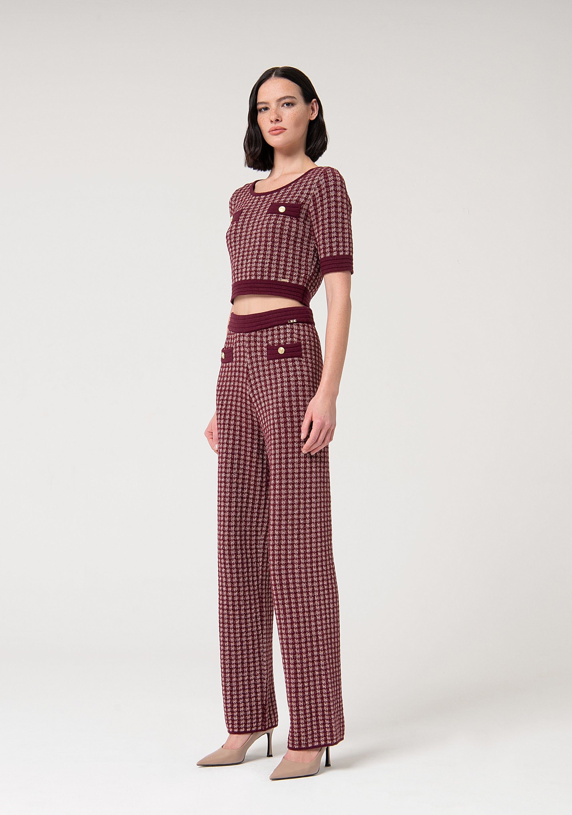 Knitted palazzo pant regular fit Fracomina FS24WV3001K536F8-S96-3