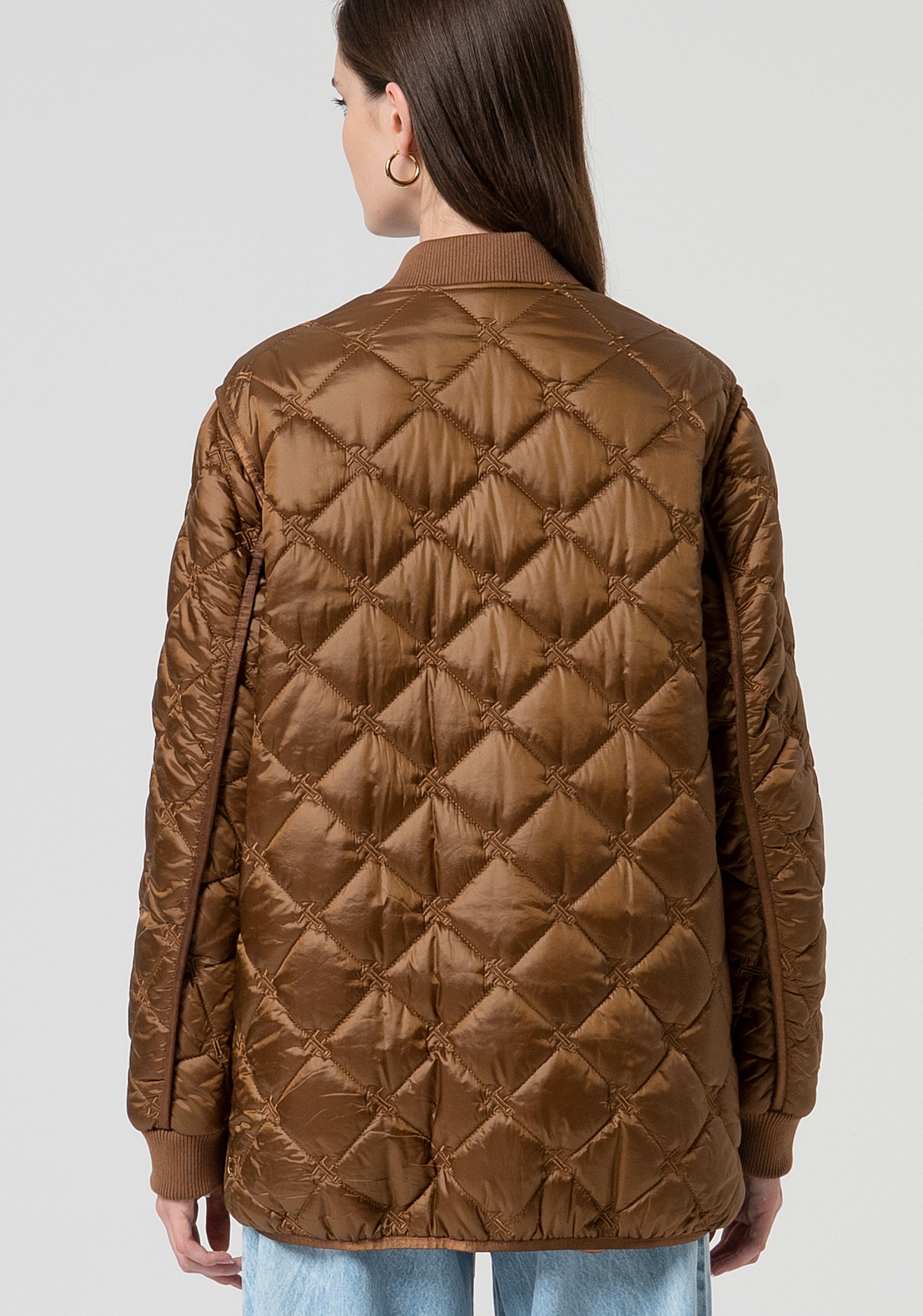 Bomber jacket oversize made in quilted nylon Fracomina FS25SC3001O46401-4