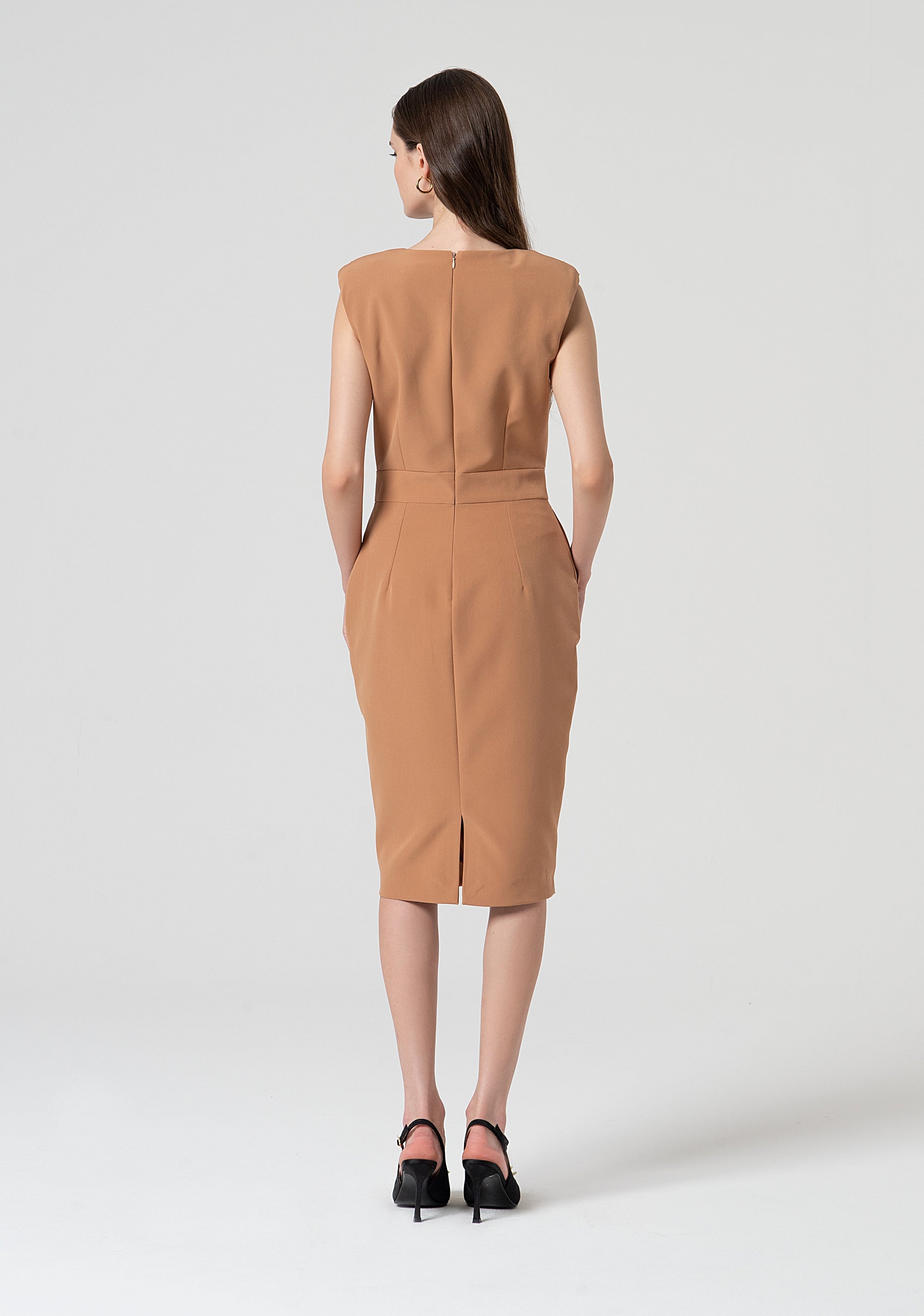 Sheath dress slim fit middle length Fracomina FS25SD1005W42901-E11-4