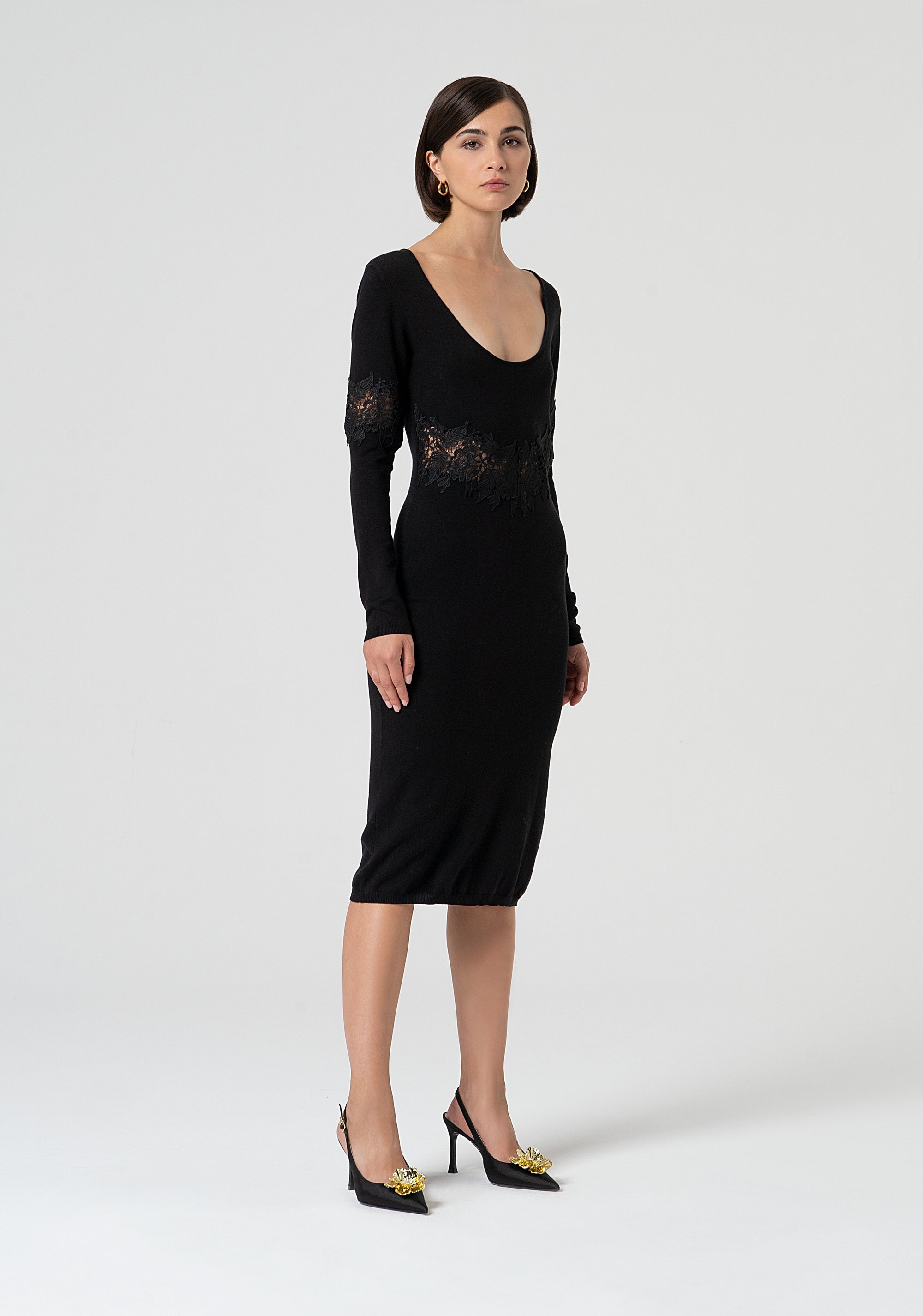 Knitted dress slim fit middle length Fracomina FS25SD5001K55101-053-3