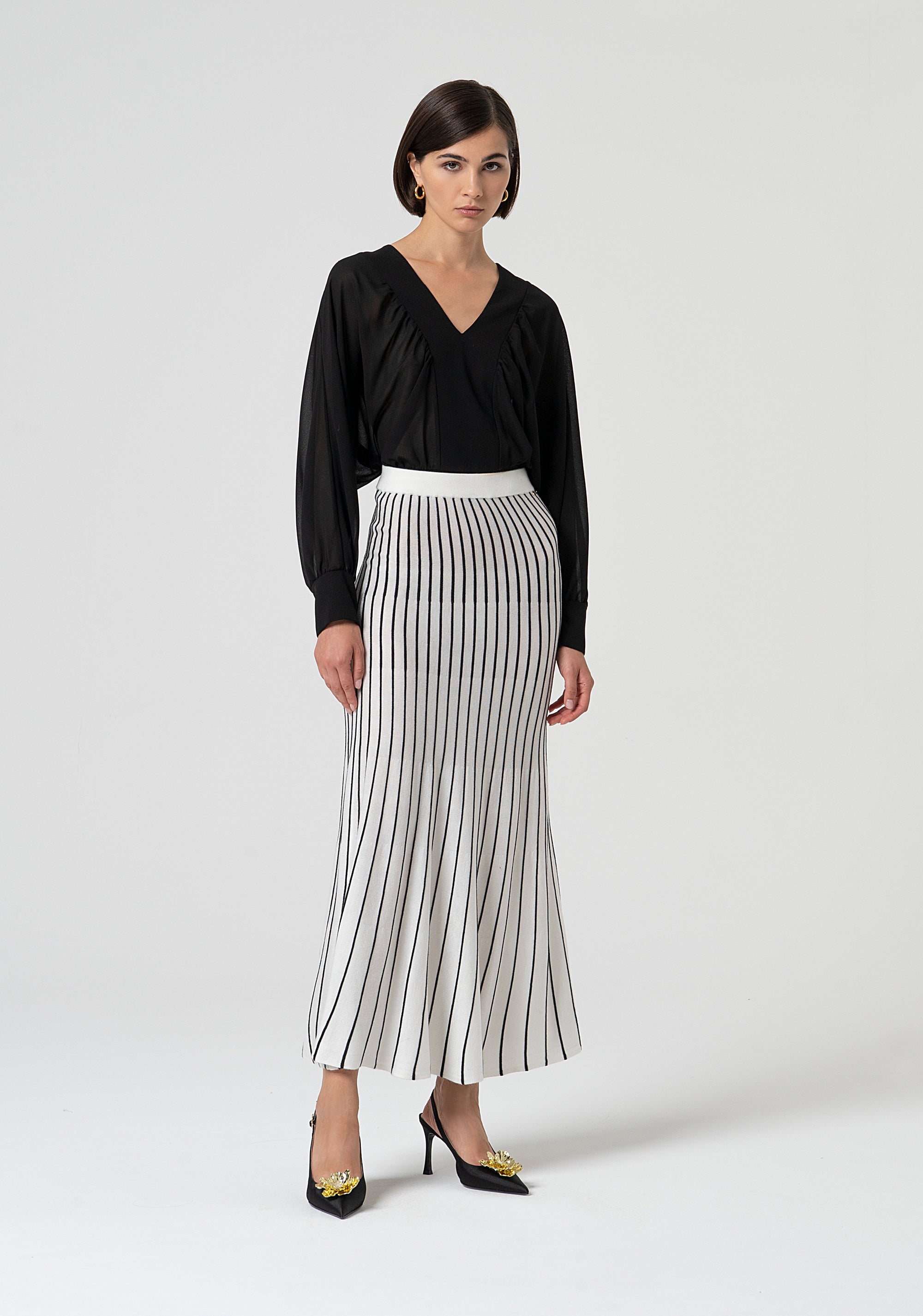 Knitted long skirt flared Fracomina FS25SG4001K501N8-324-1