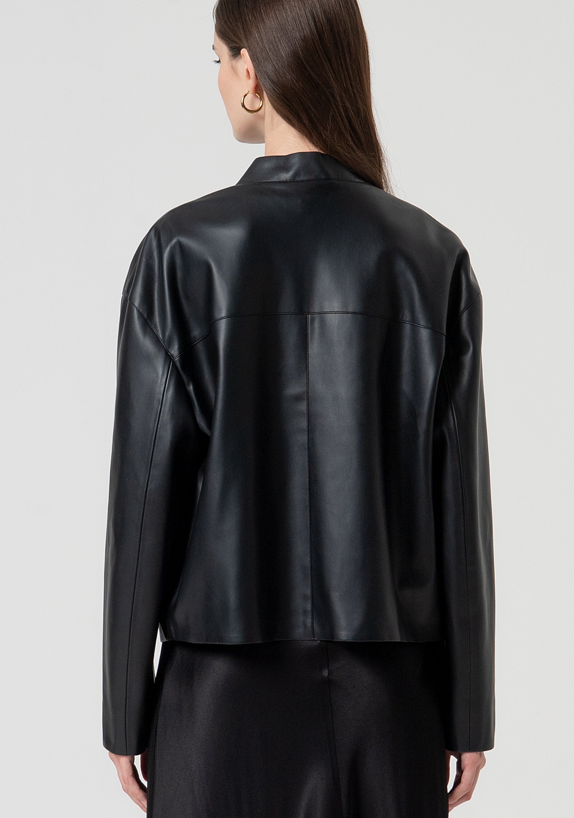 Jacket loose fit made in fake leather Fracomina FS25SJ2007P41101-053-4