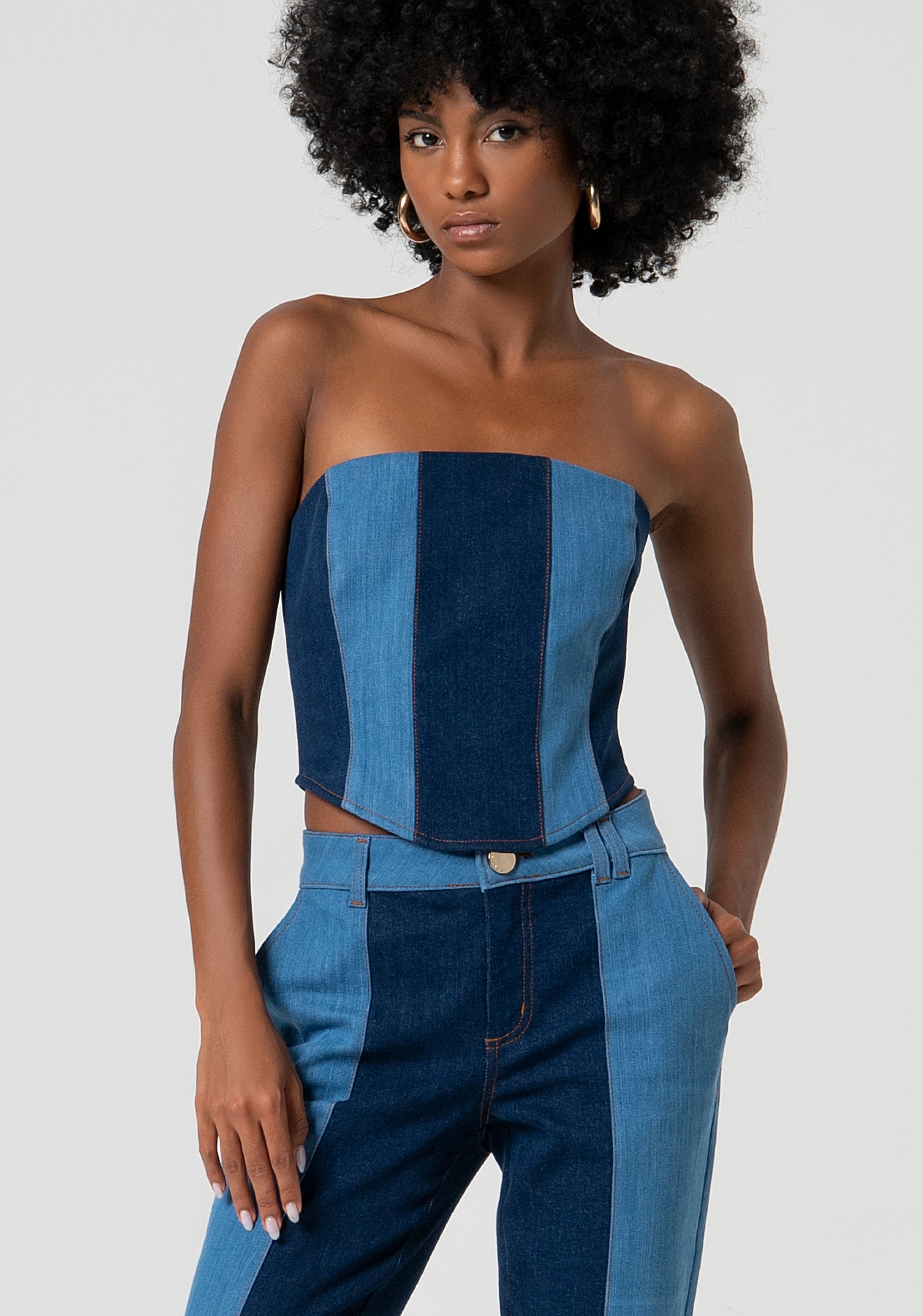 Bustier slim fit made in denim Fracomina FS25SJ5002D45001-T38-1