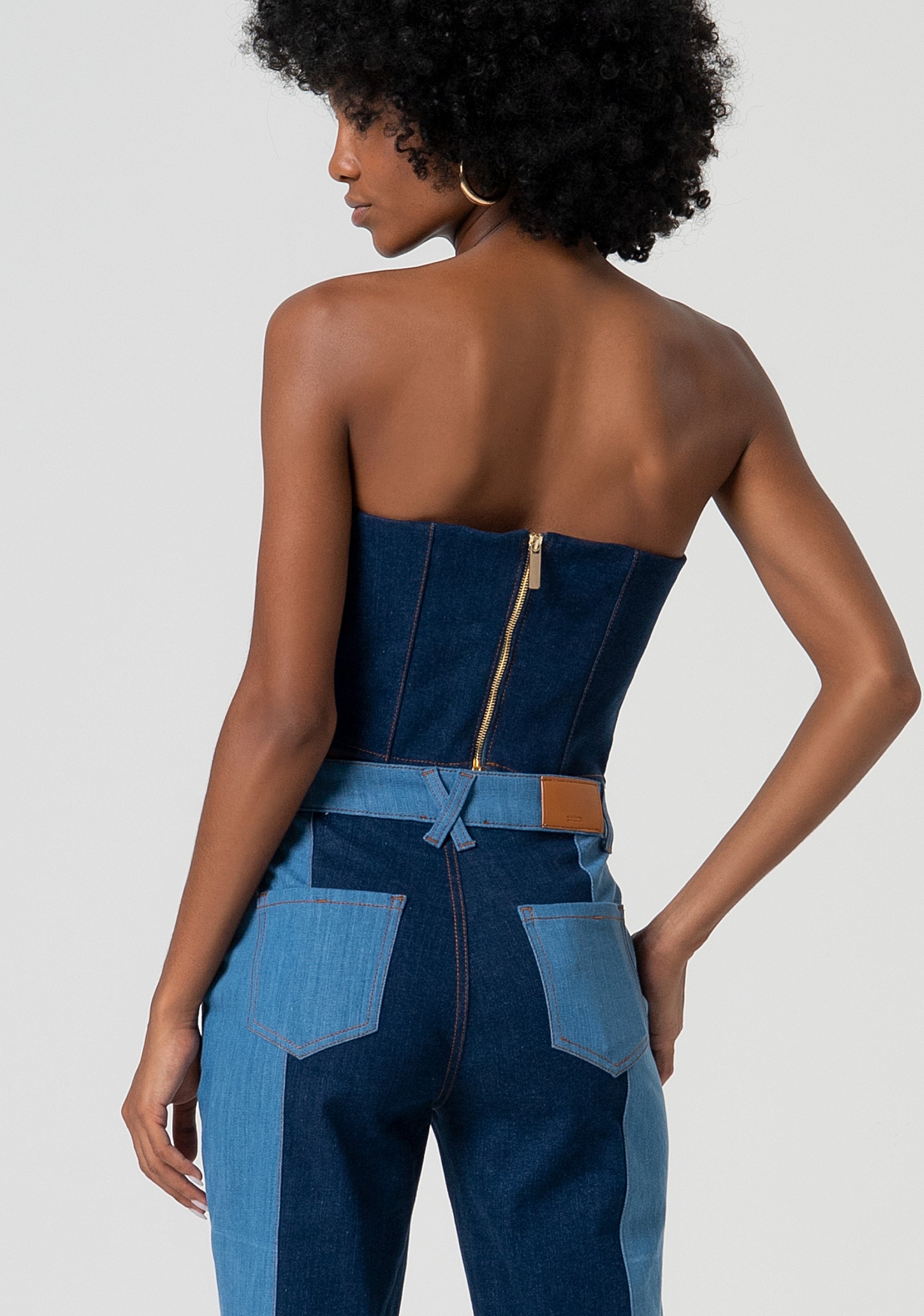Bustier slim fit made in denim Fracomina FS25SJ5002D45001-T38-3