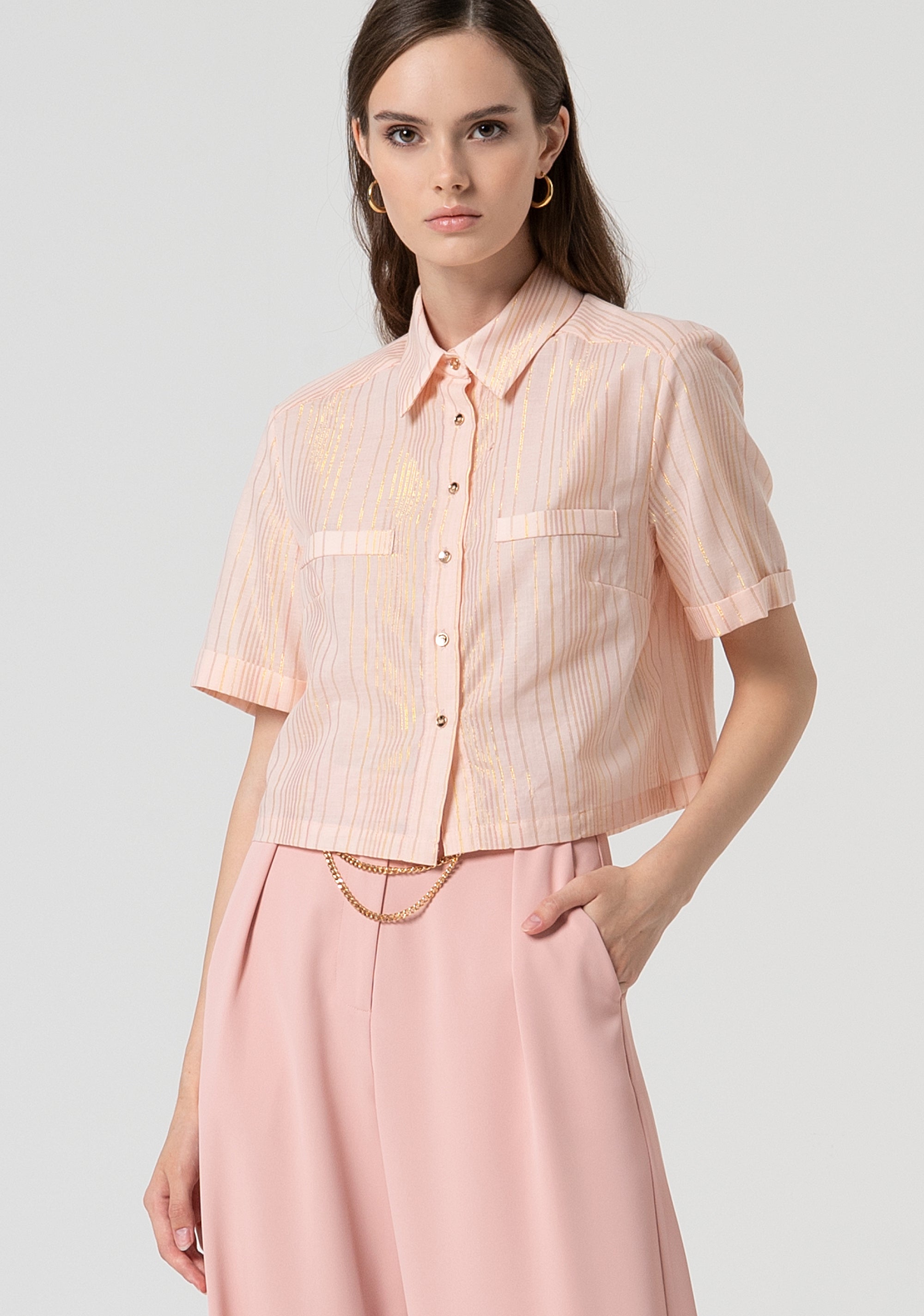 Shirt cropped with stripes Fracomina FS25ST6004W78601-226-1