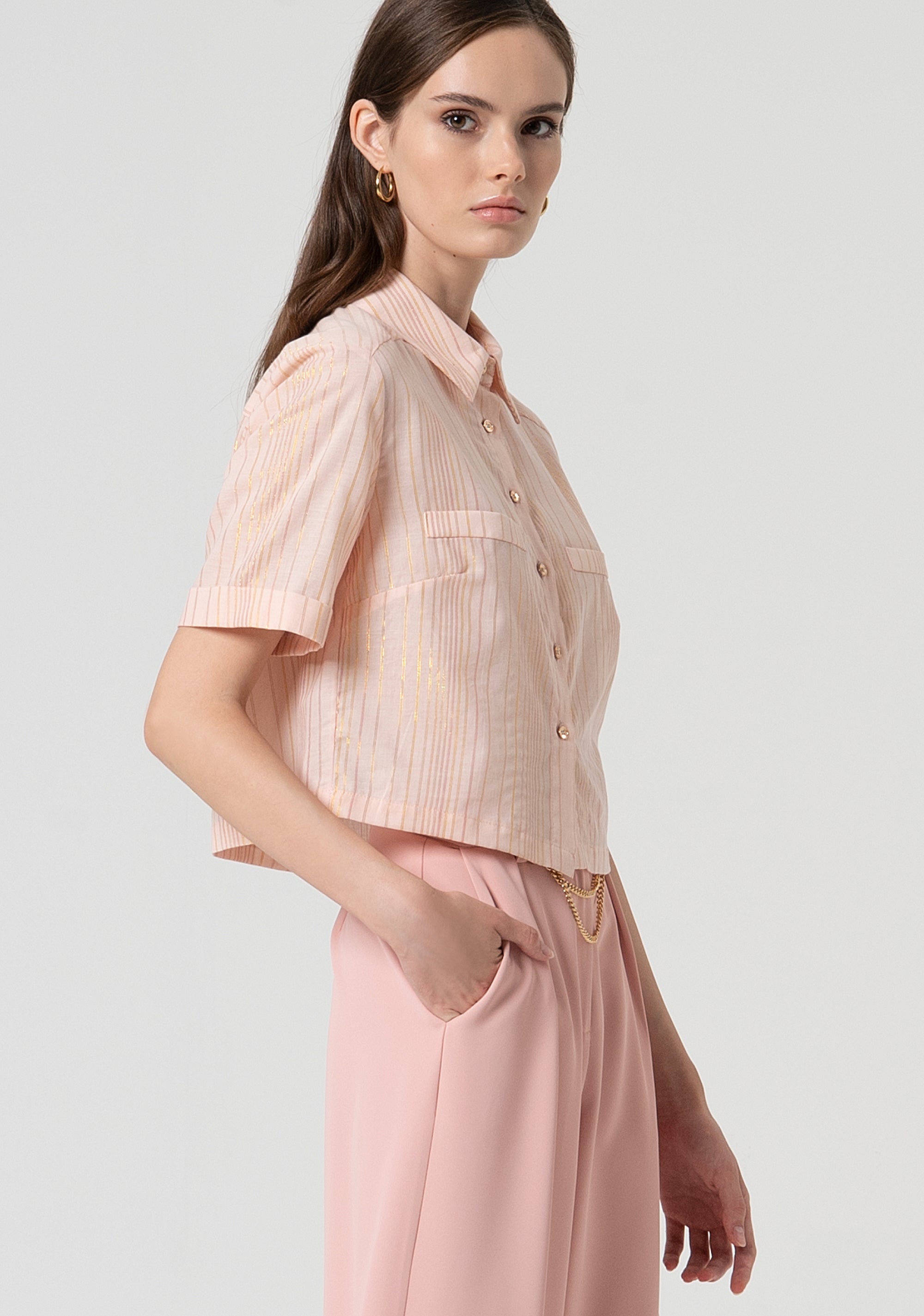 Shirt cropped with stripes Fracomina FS25ST6004W78601-226-3