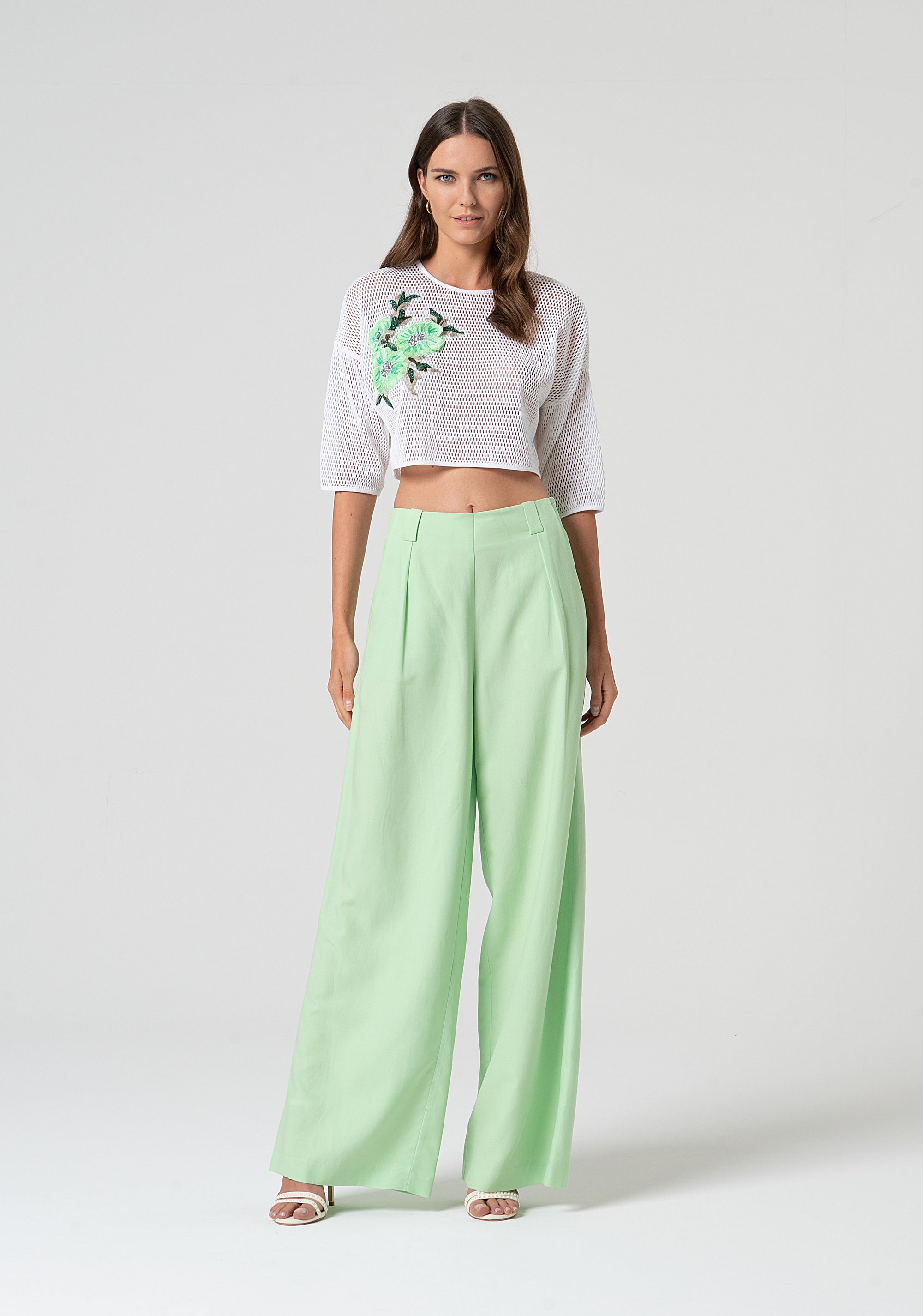 Palazzo pant with high waist Fracomina FS25SV3005W70901-506-1