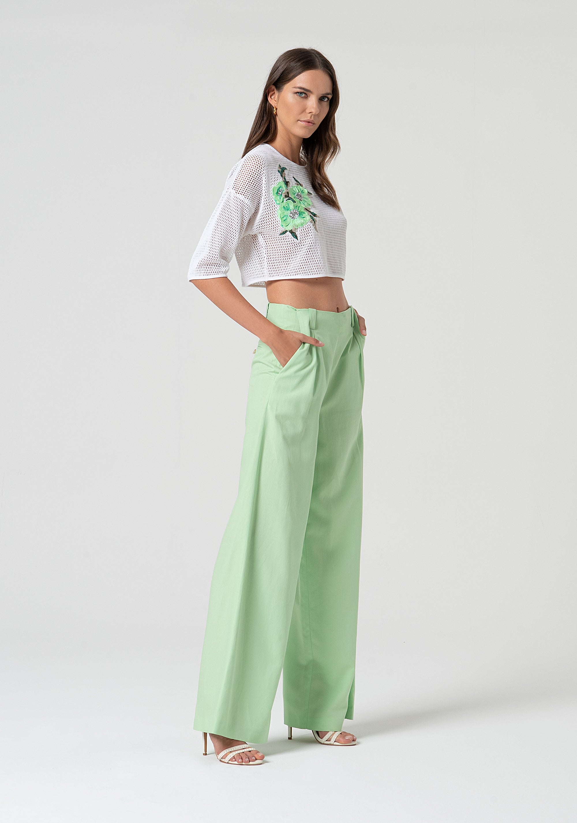 Palazzo pant with high waist Fracomina FS25SV3005W70901-506-2