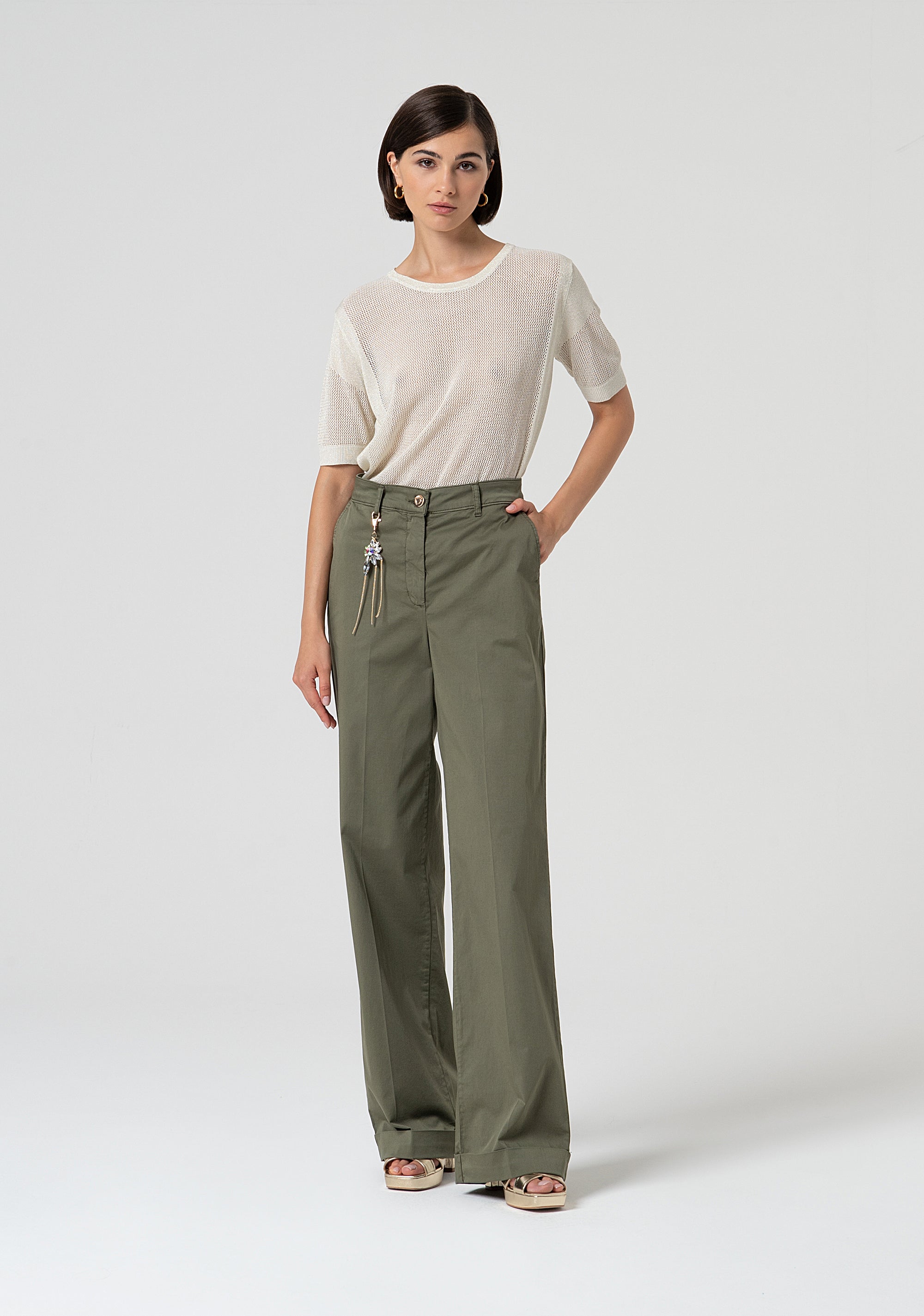 Palazzo pant with high waist Fracomina FS25SV3006W70201-206-1