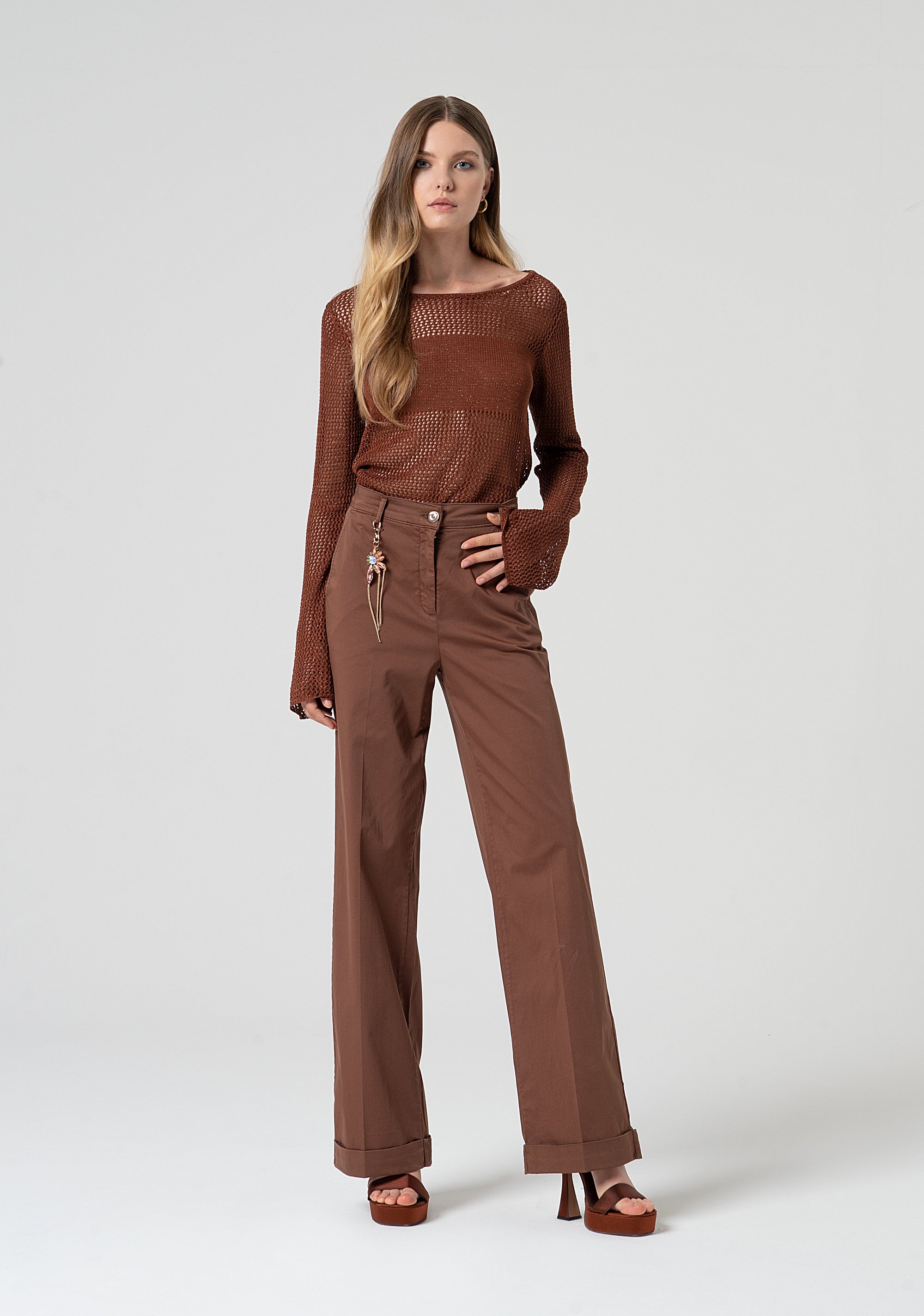 Palazzo pant with high waist Fracomina FS25SV3006W70201-T28-1