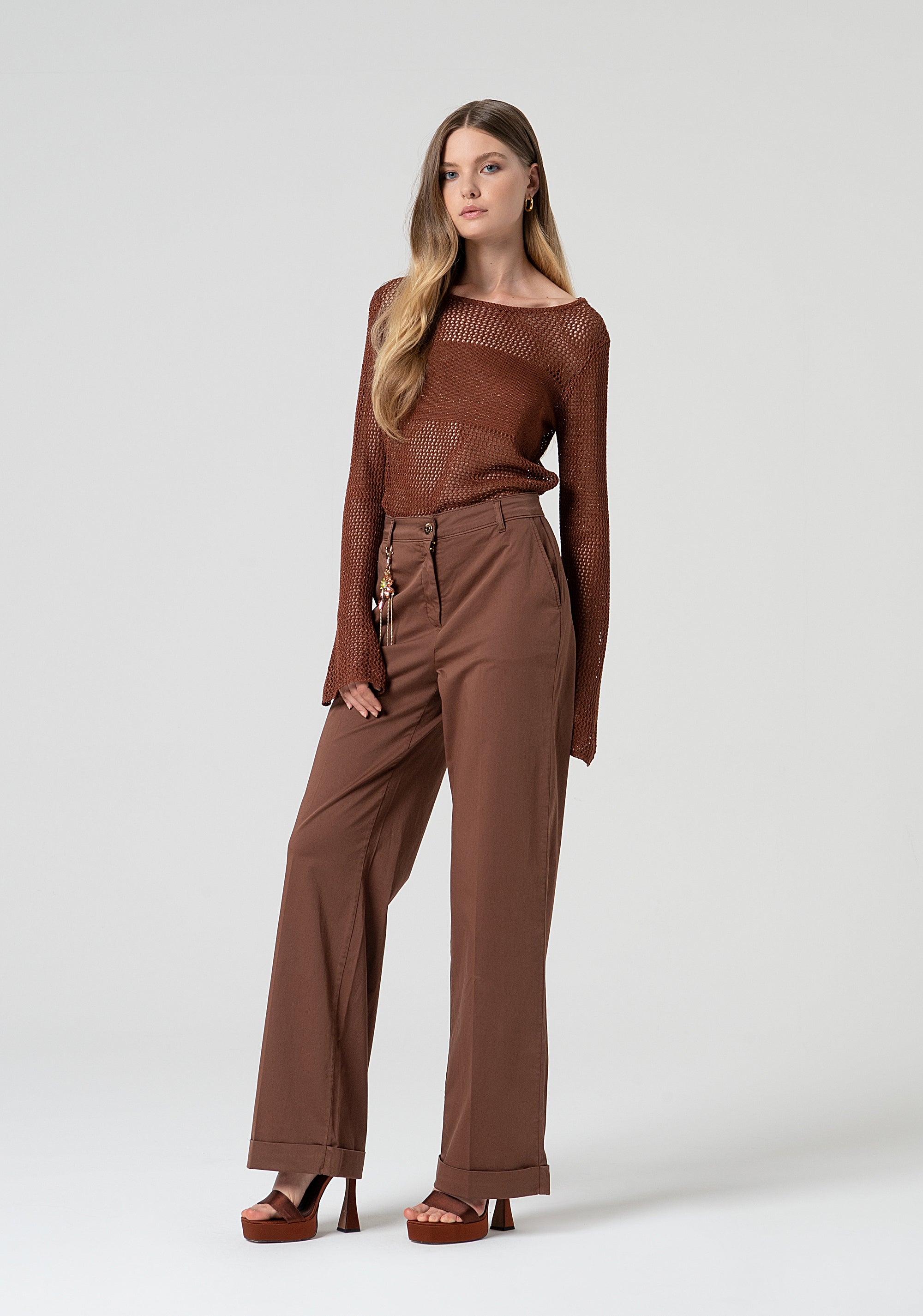 Palazzo pant with high waist Fracomina FS25SV3006W70201-T28-3