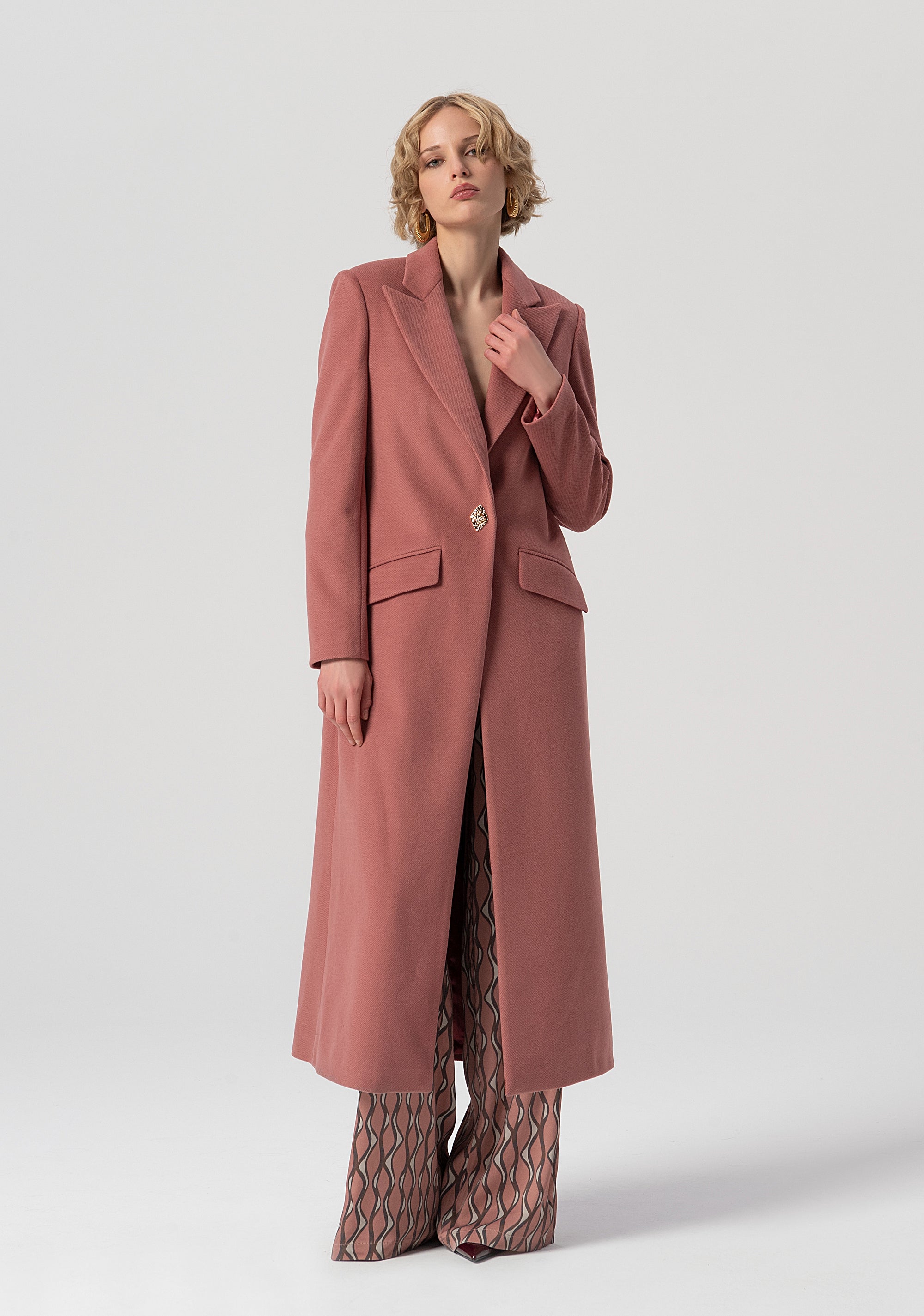 Long coat slim fit single breasted Fracomina FS25WC1008W48601-238-1
