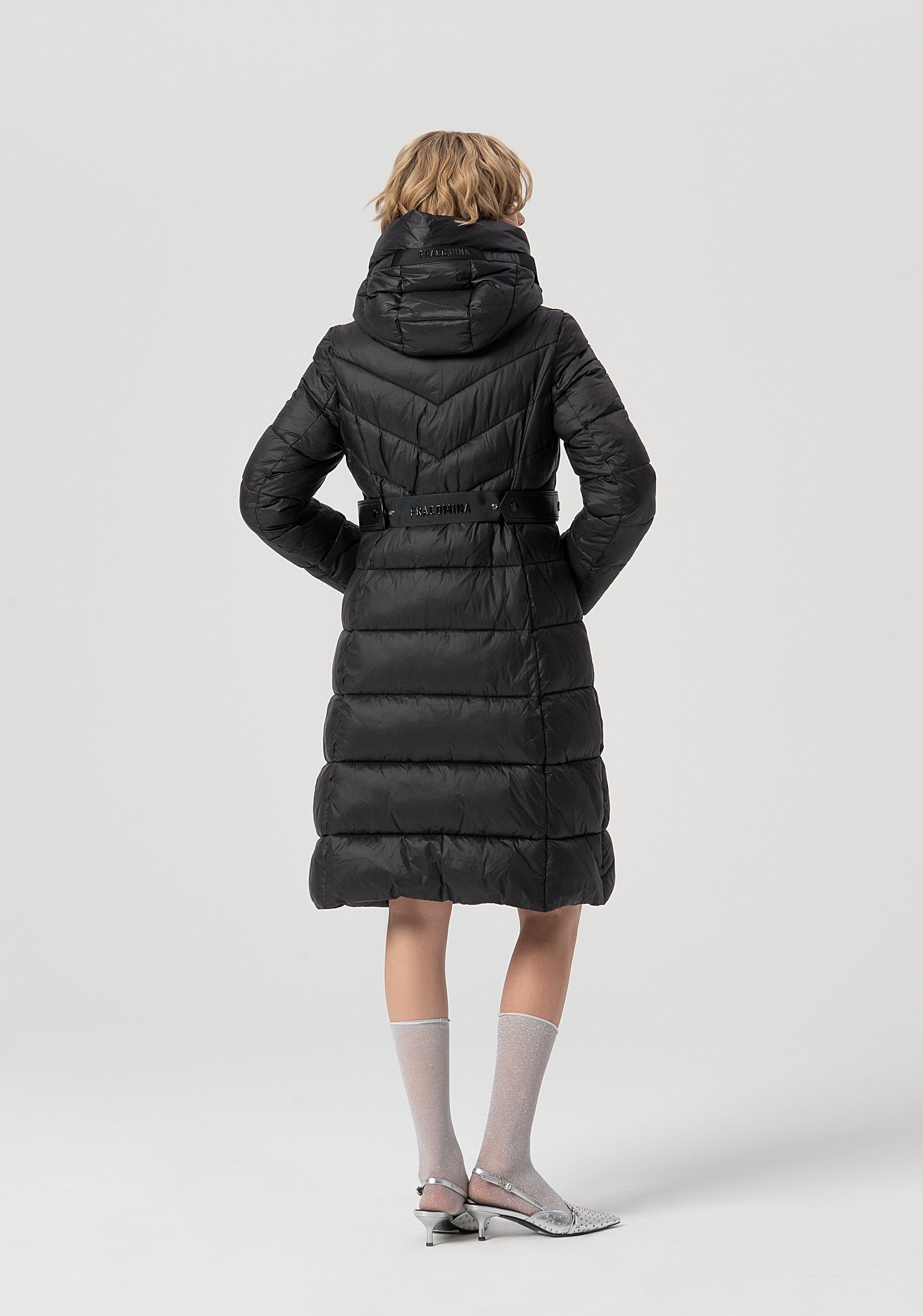 Long padded jacket regular fit made in quilted nylon Fracomina FS25WC3001O42301-053-3