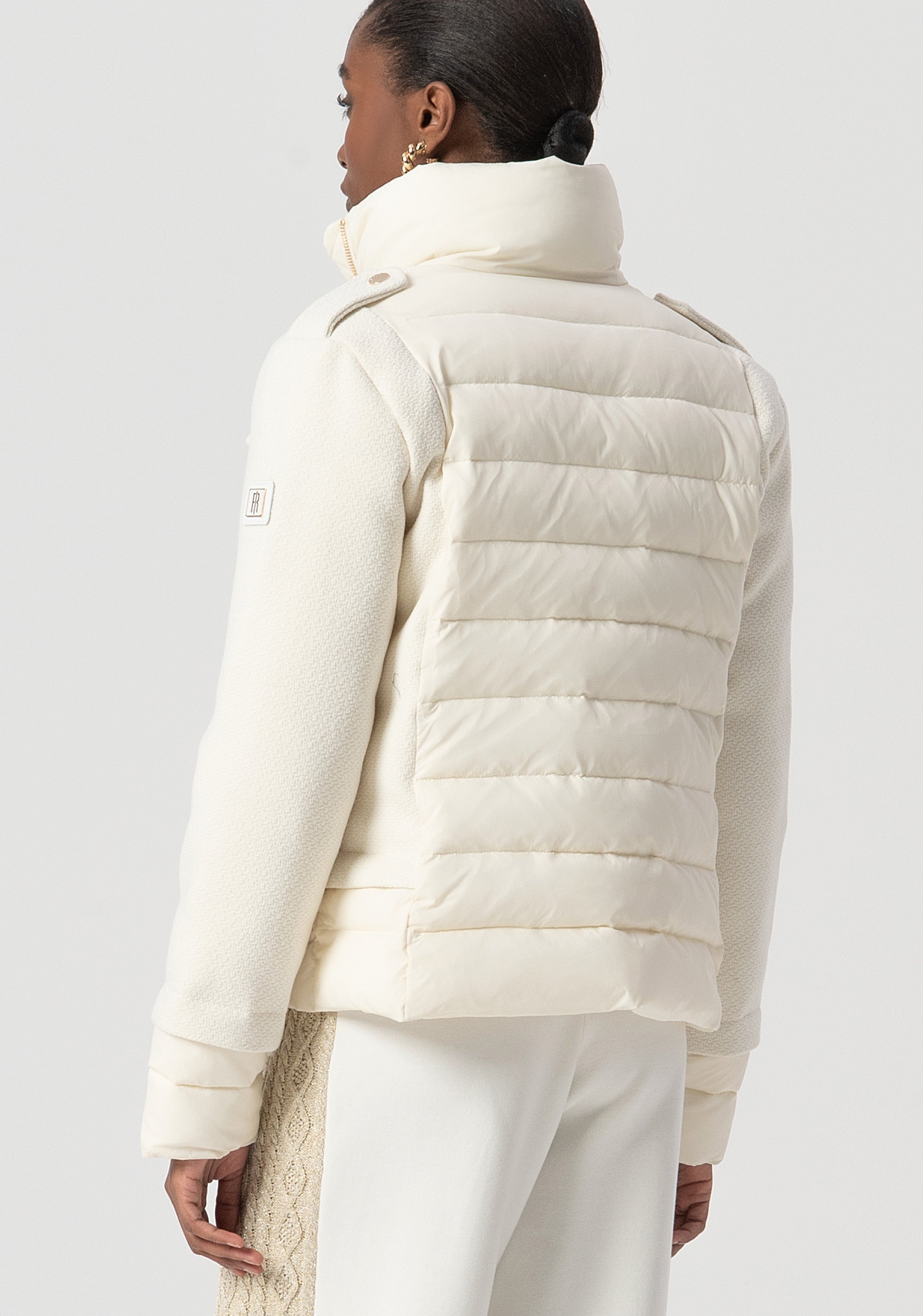 Padded jacket regular fit made in mixed fabric Fracomina FS25WC3003O41901-108-3