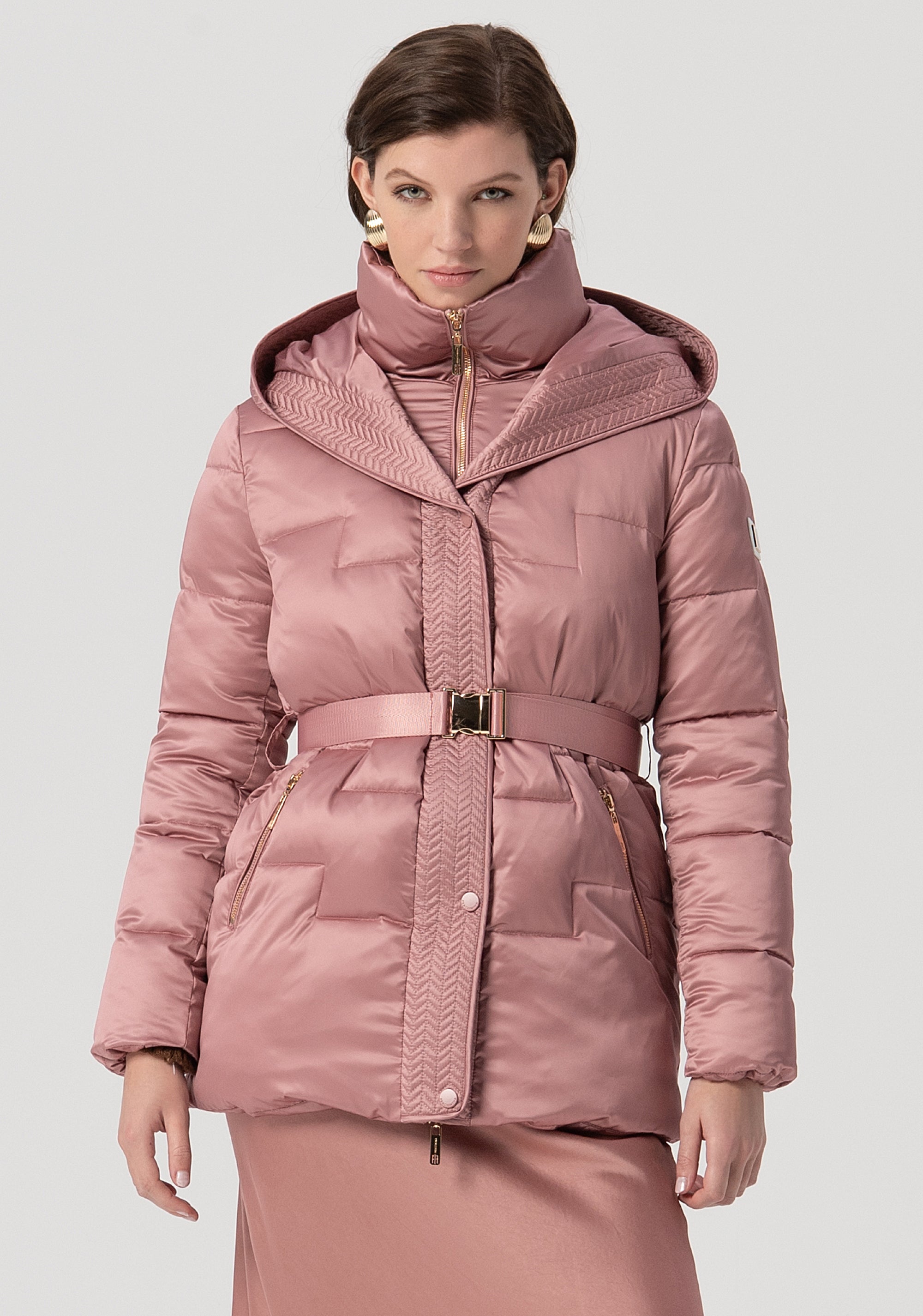Padded jacket regular fit with hood Fracomina FS25WC3004O41201-238-1
