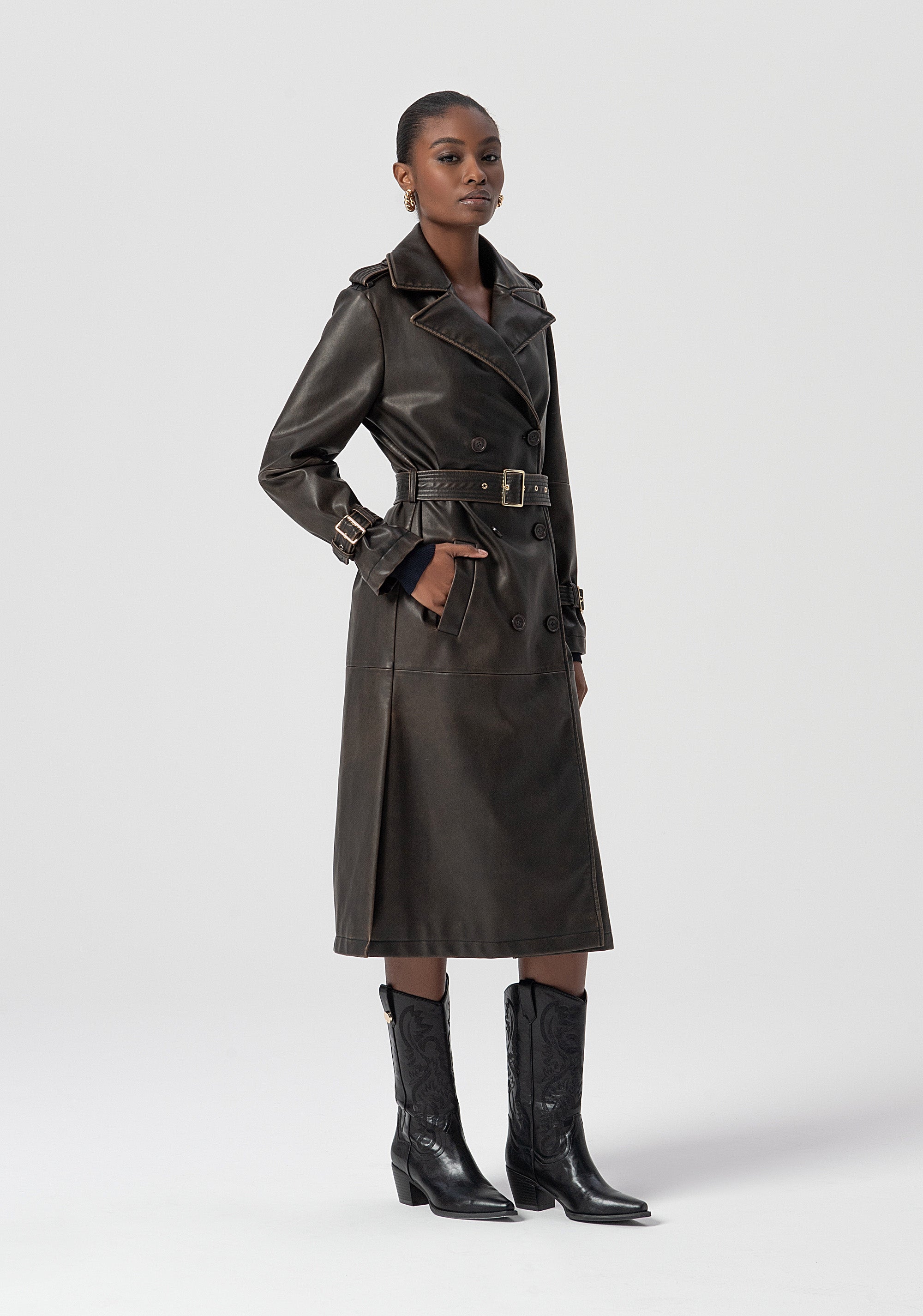 Long trench regular fit with belt Fracomina FS25WC7001P41101-397-3