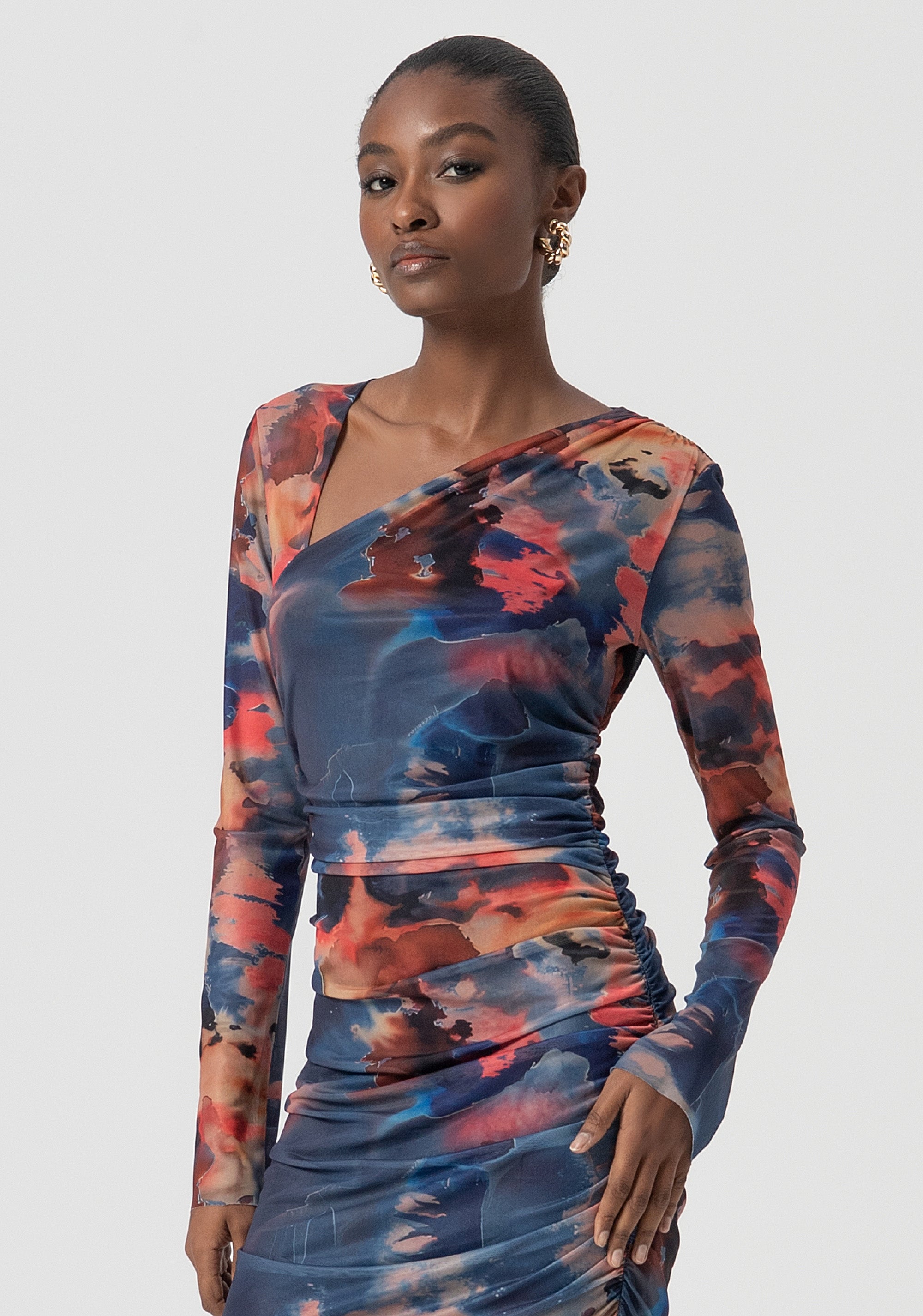 Mini dress slim fit with conceptual pattern Fracomina FS25WD1005W823K5-210-2
