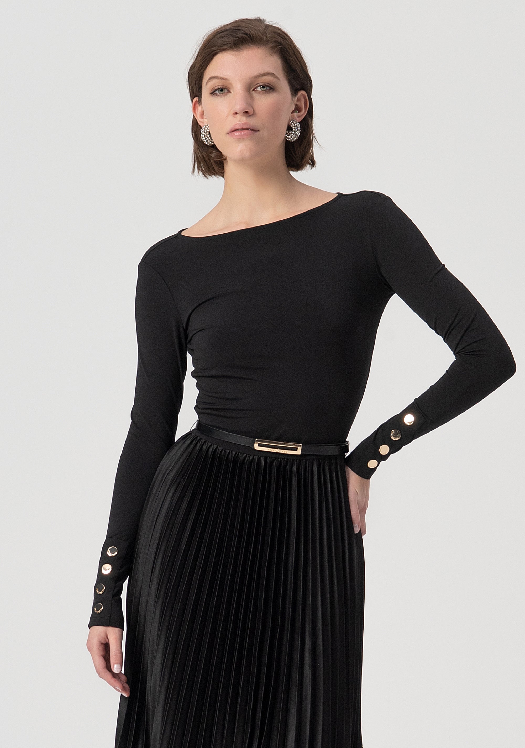 Long dress regular fit made in mixed fabric Fracomina FS25WD2003W411F9-053-2