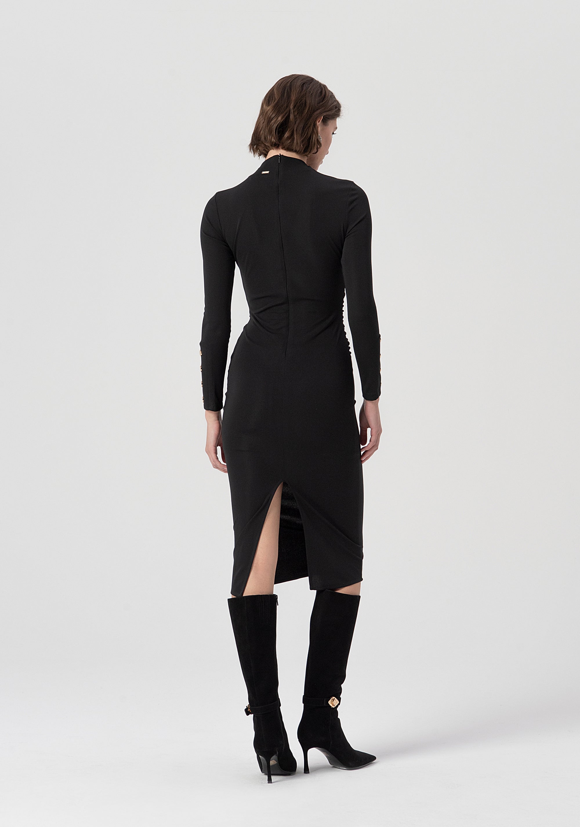 Dress slim fit middle length made in stretch fabric Fracomina FS25WD2007W62601-053-3