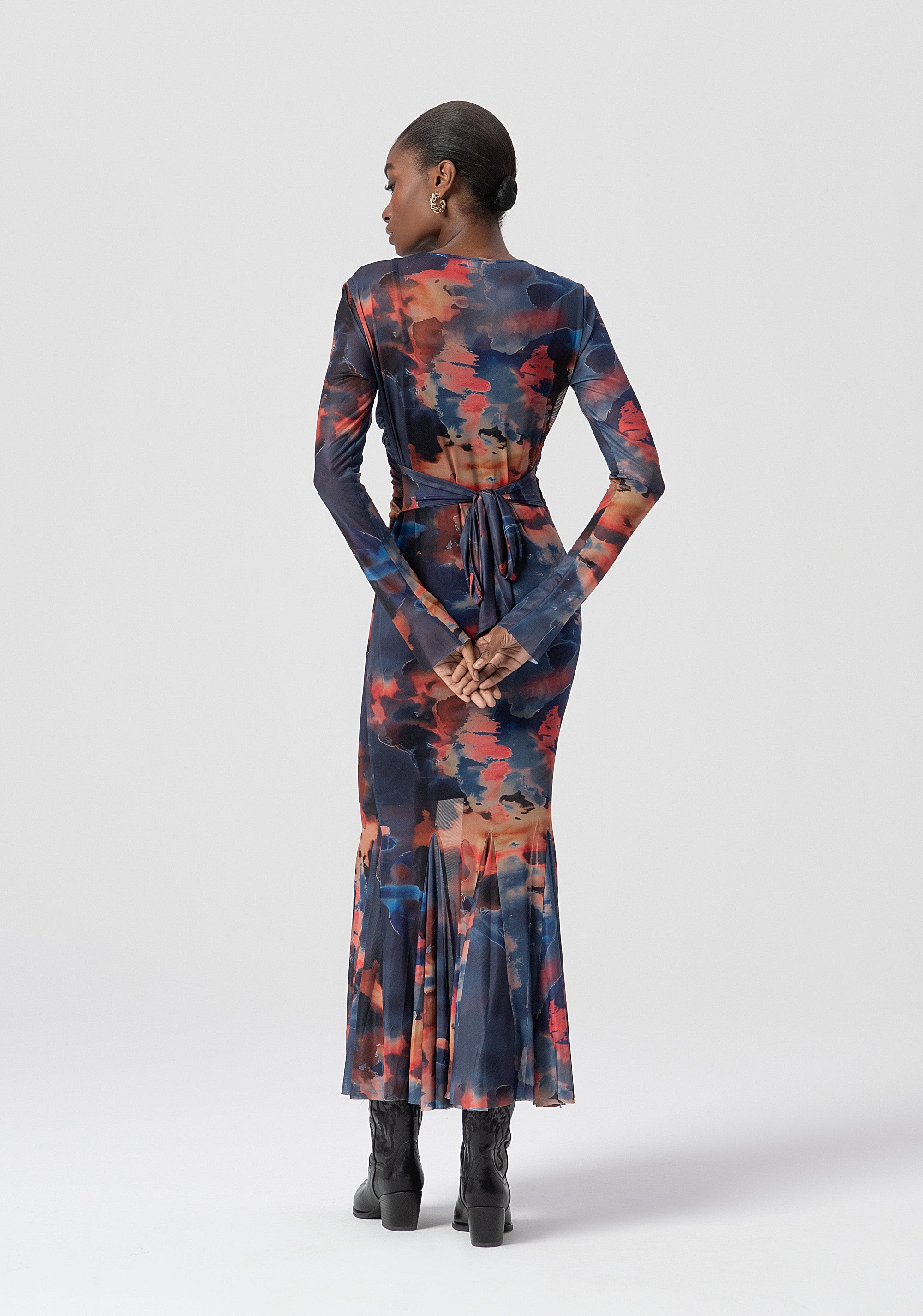 Long dress slim fit with conceptual pattern Fracomina FS25WD2010W823K5-210-3