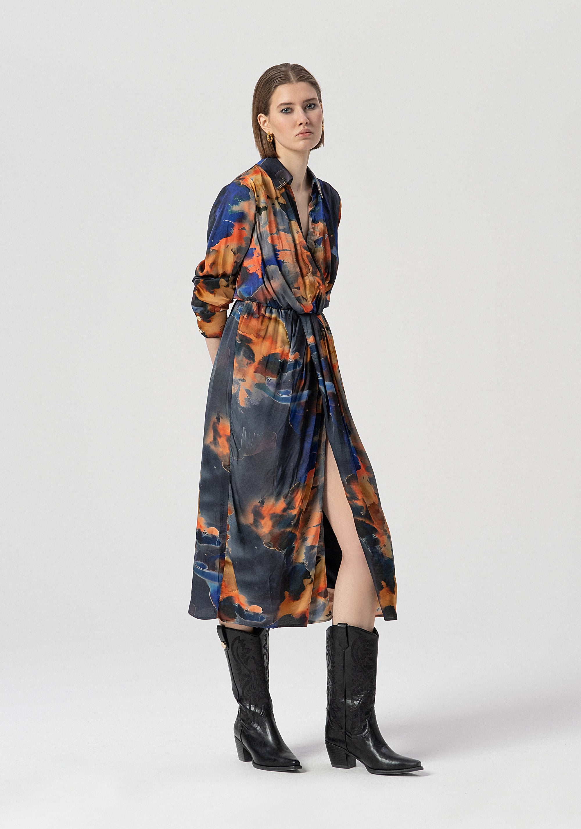 Dress regular fit middle length with conceptual pattern Fracomina FS25WD2011W651K5-210-1