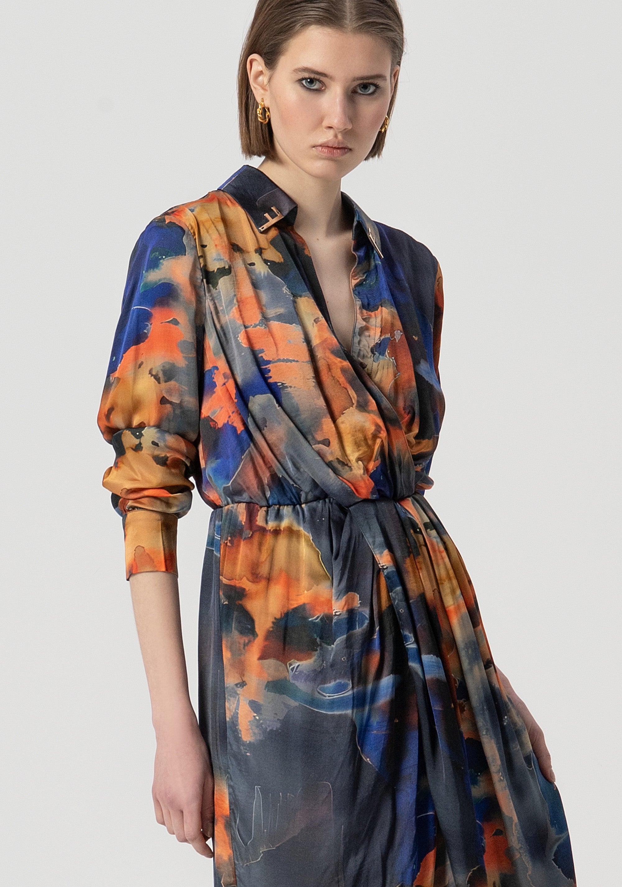 Dress regular fit middle length with conceptual pattern Fracomina FS25WD2011W651K5-210-2