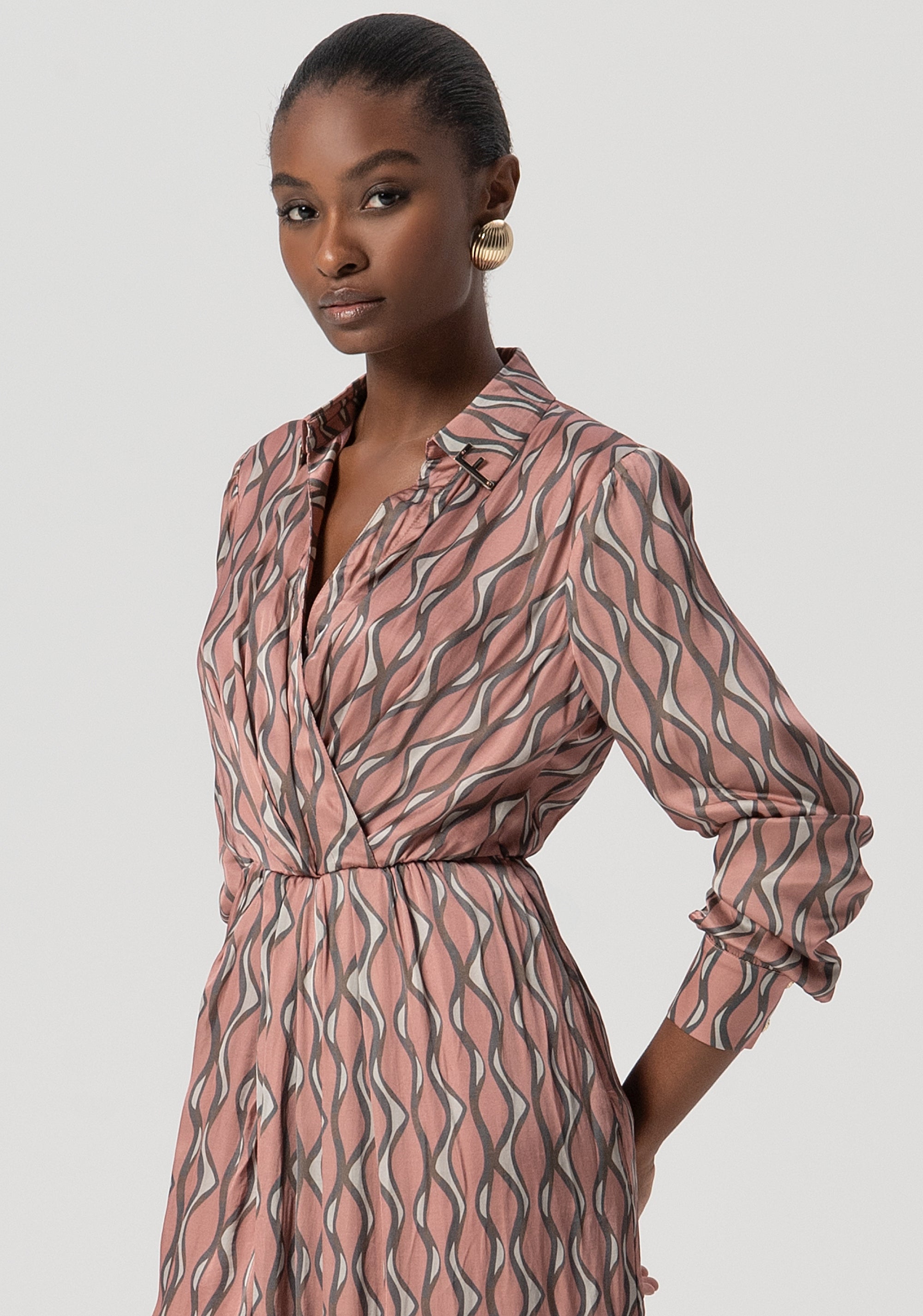 Dress regular fit middle length with conceptual pattern Fracomina FS25WD2011W651K5-238-2