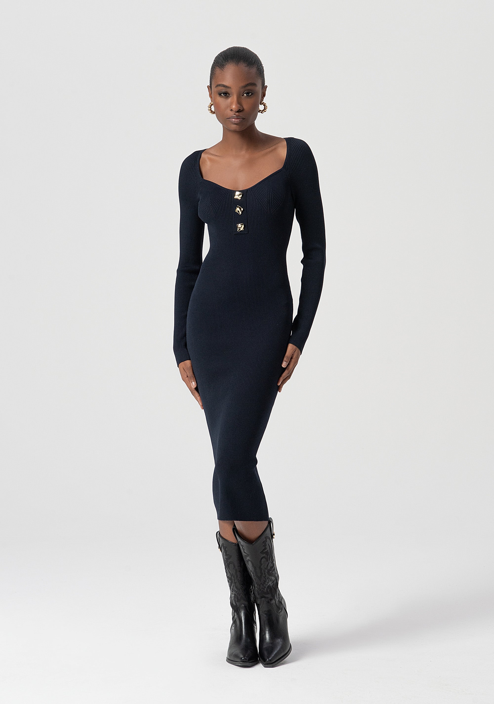Knitted dress slim fit middle length Fracomina FS25WD5005K41601-064-1