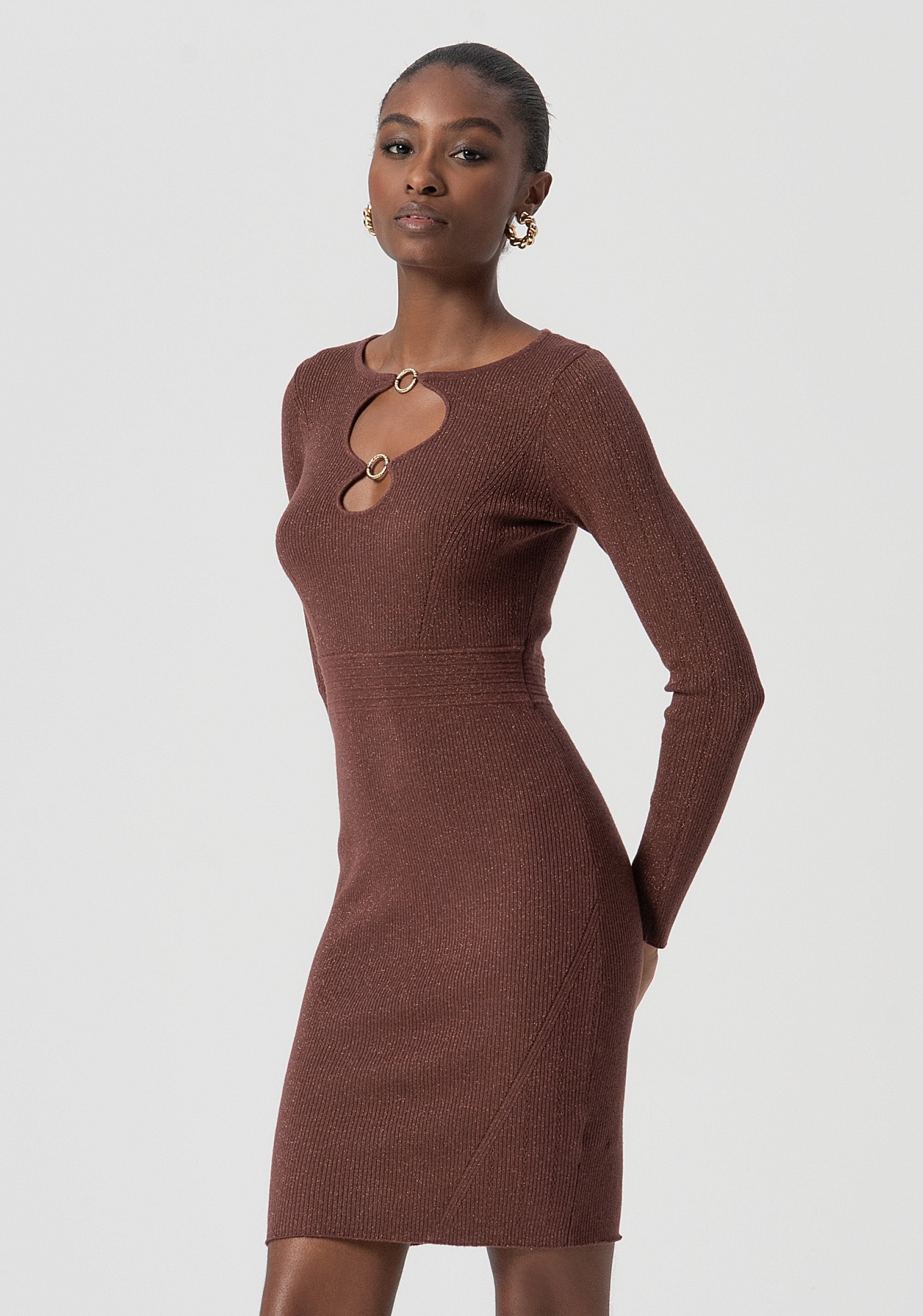 Mini dress slim fit with lurex Fracomina FS25WD5010K501Q7-639-2