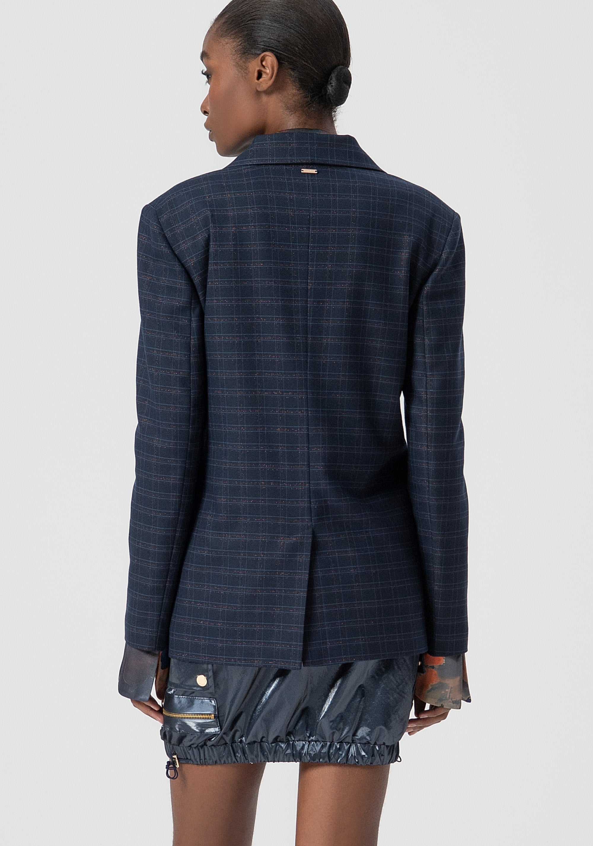 Blazer jacket regular fit single breasted with square shaped pattern Fracomina FS25WJ3002W56195-064-3