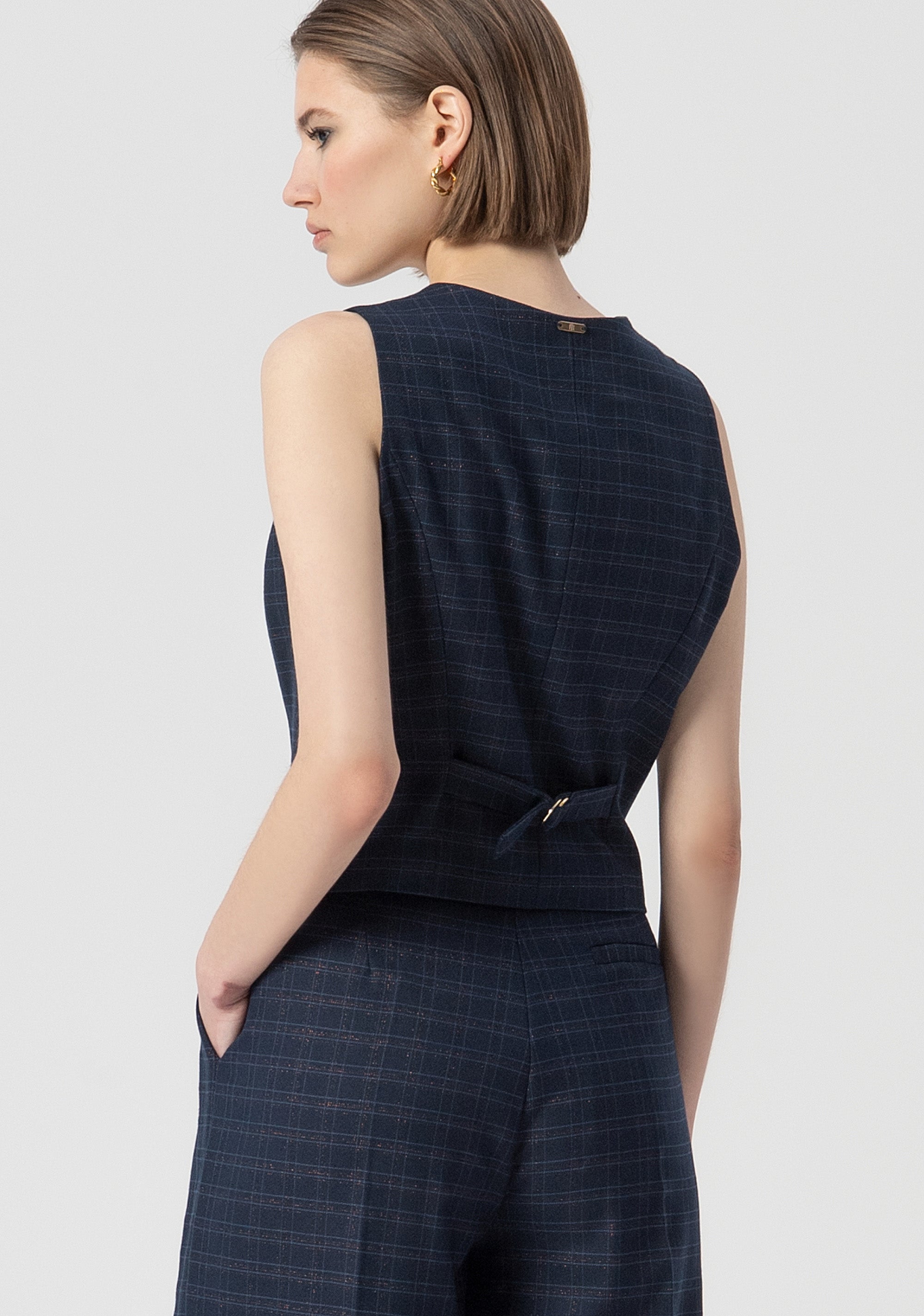 Gilet regular fit with square shaped pattern Fracomina FS25WJ5002W56195-064-3