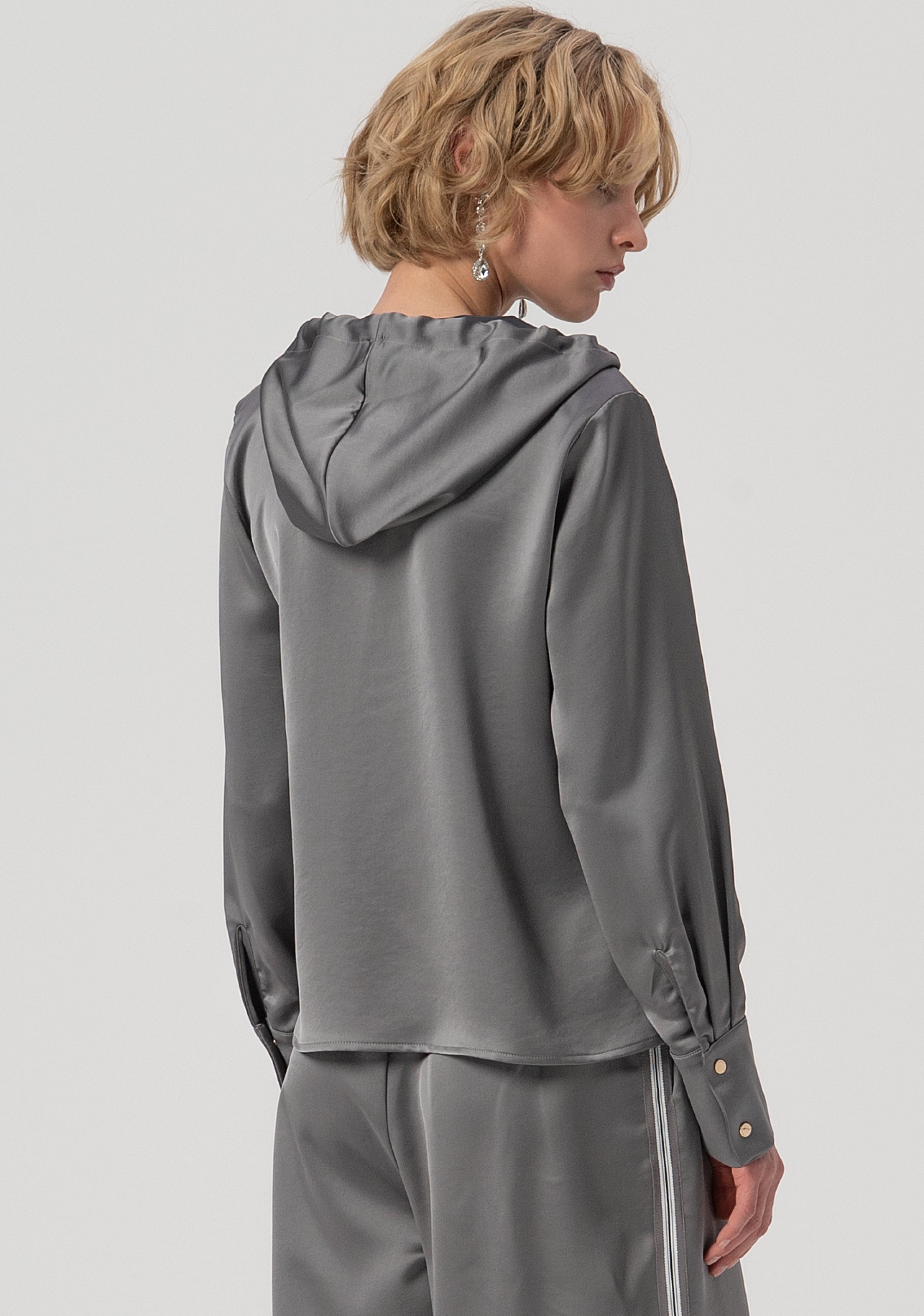 Blouse regular fit made in satin with hood Fracomina FS25WT1002W47001-156-3