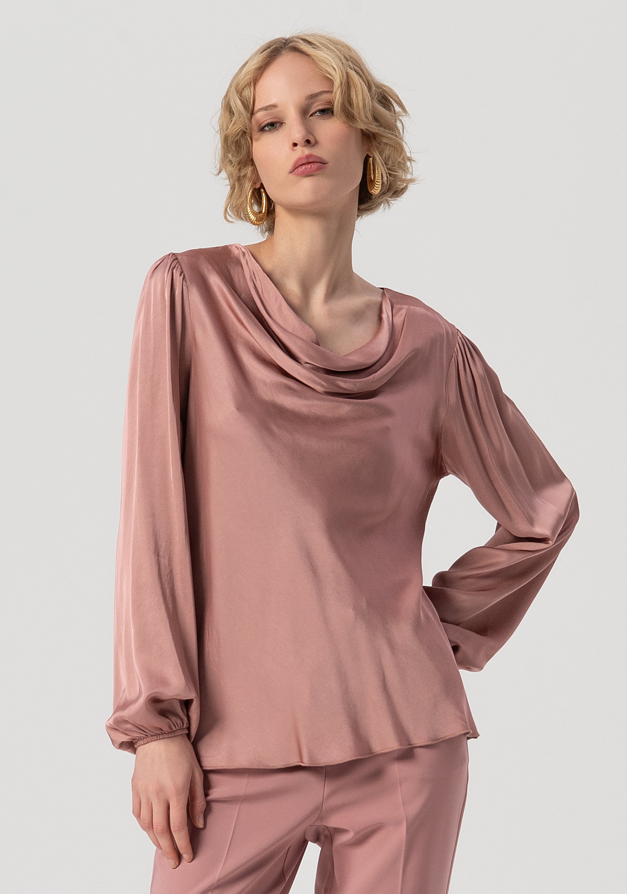 Blouse regular fit made in satin Fracomina FS25WT1004W45101-238-1