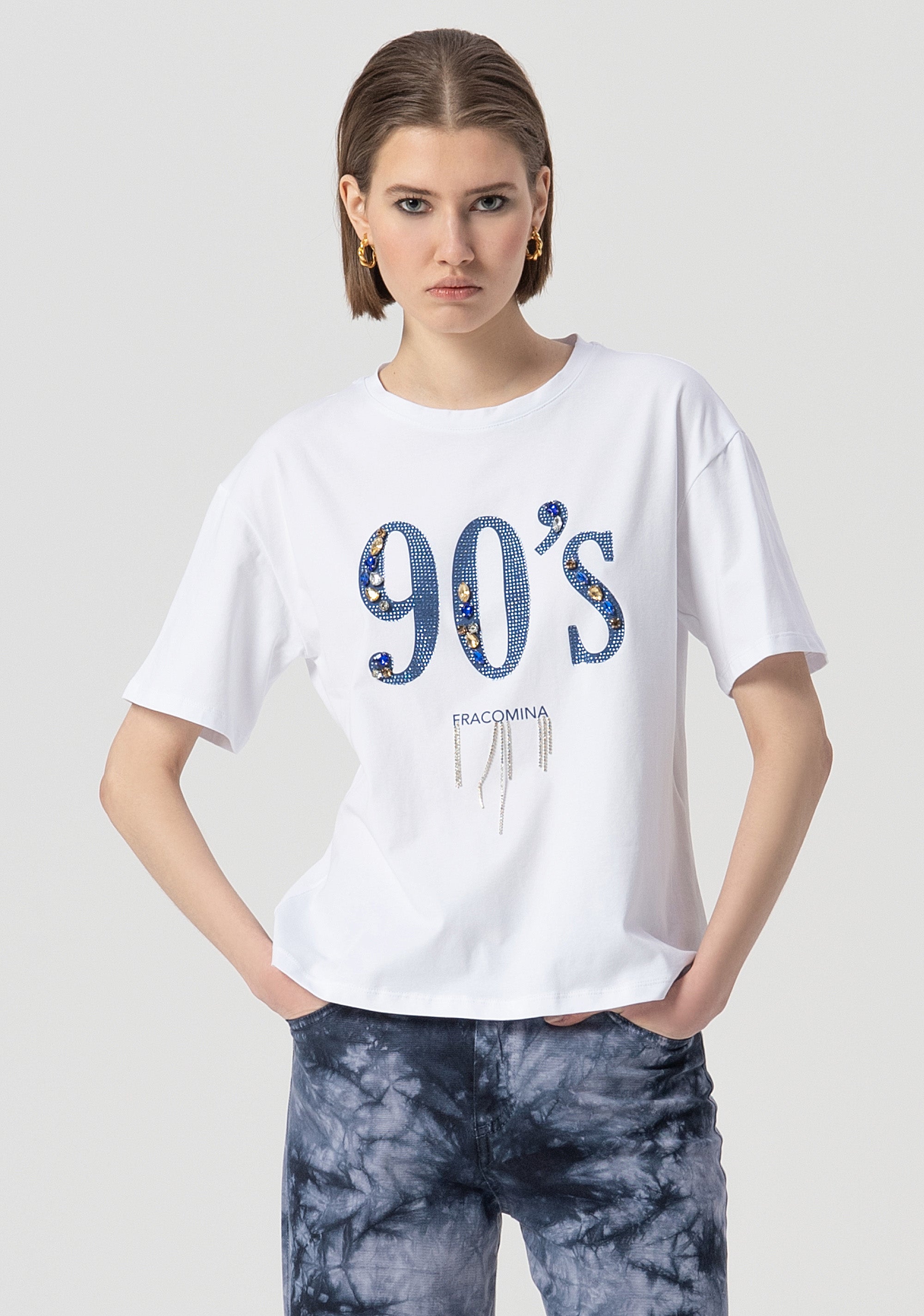 T-shirt over fit made in stretch jersey Fracomina FS25WT3003J401R8-278-1_d9a3bc48-59a0-4045-96d5-228c61f6dcba