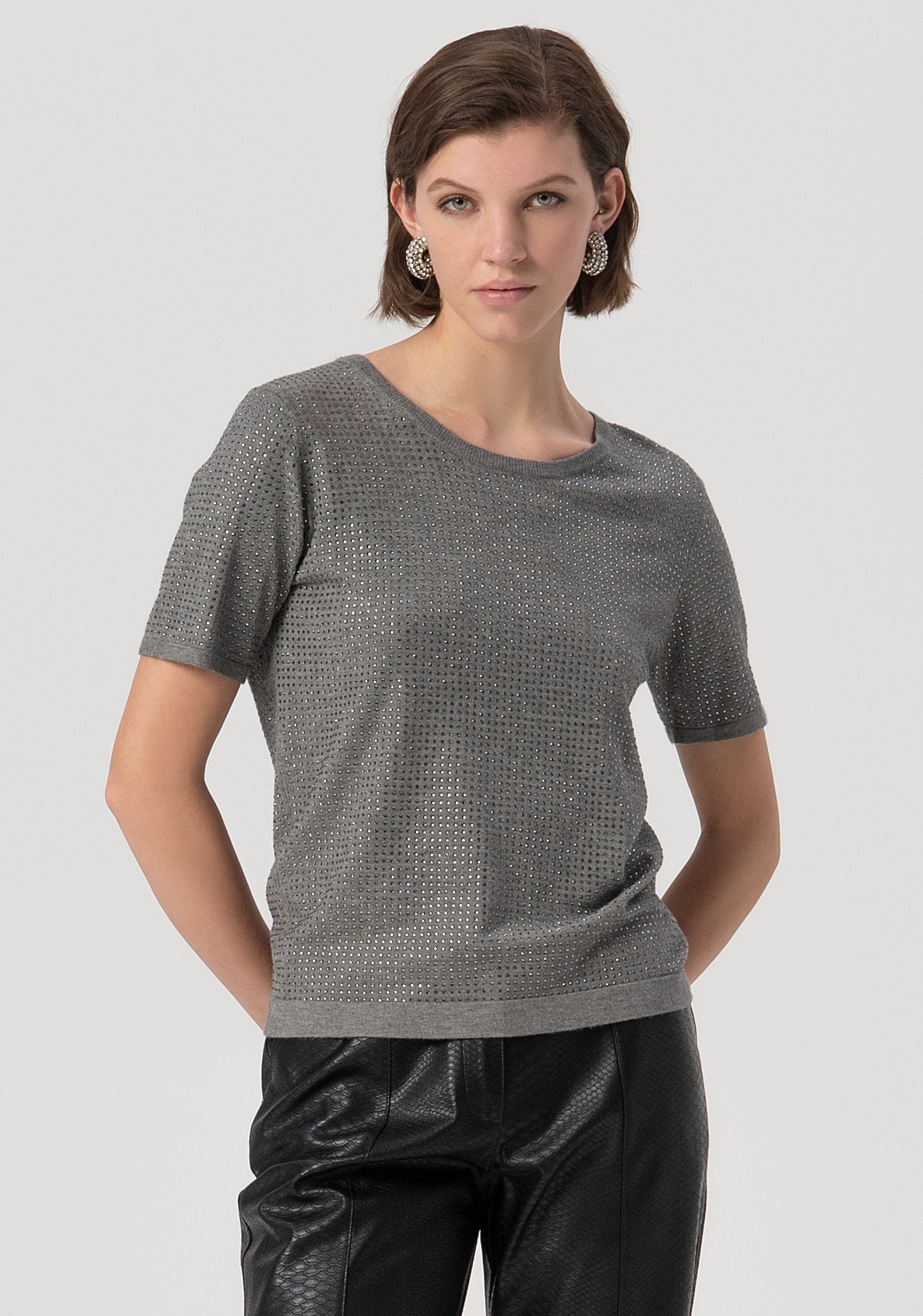 T-shirt regular fit with strasses Fracomina FS25WT3004K50201-156