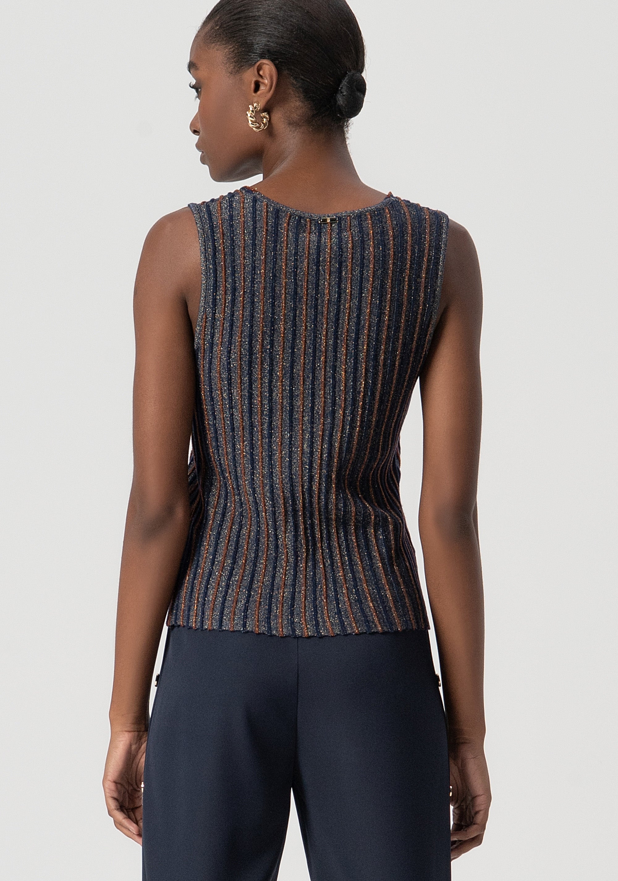 Knitted tank top with wool and lurex Fracomina FS25WT4003K558Q7-M23-3