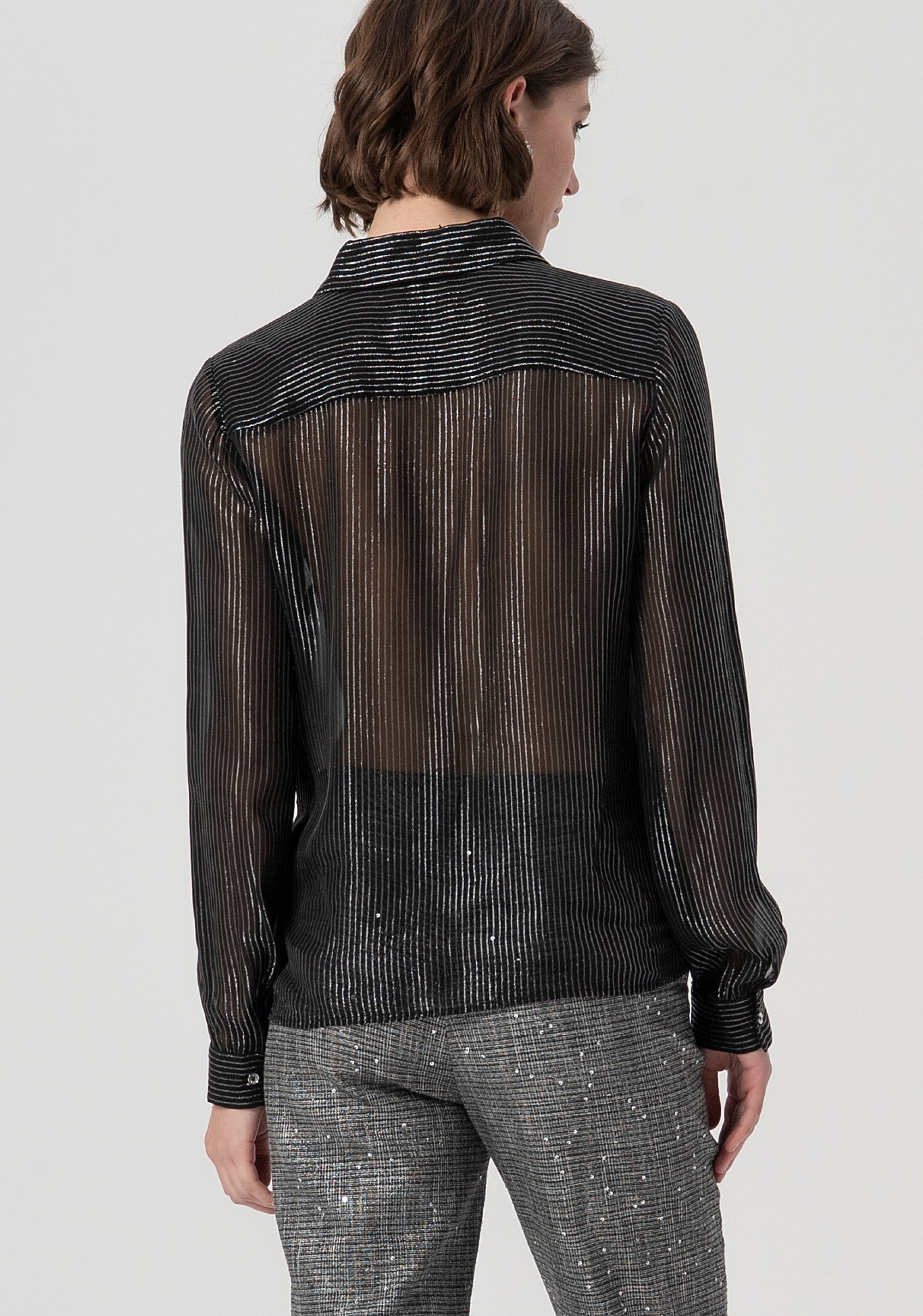 Shirt regular fit with pinstriped fabric with lurex Fracomina FS25WT6003W822Q7-053-3