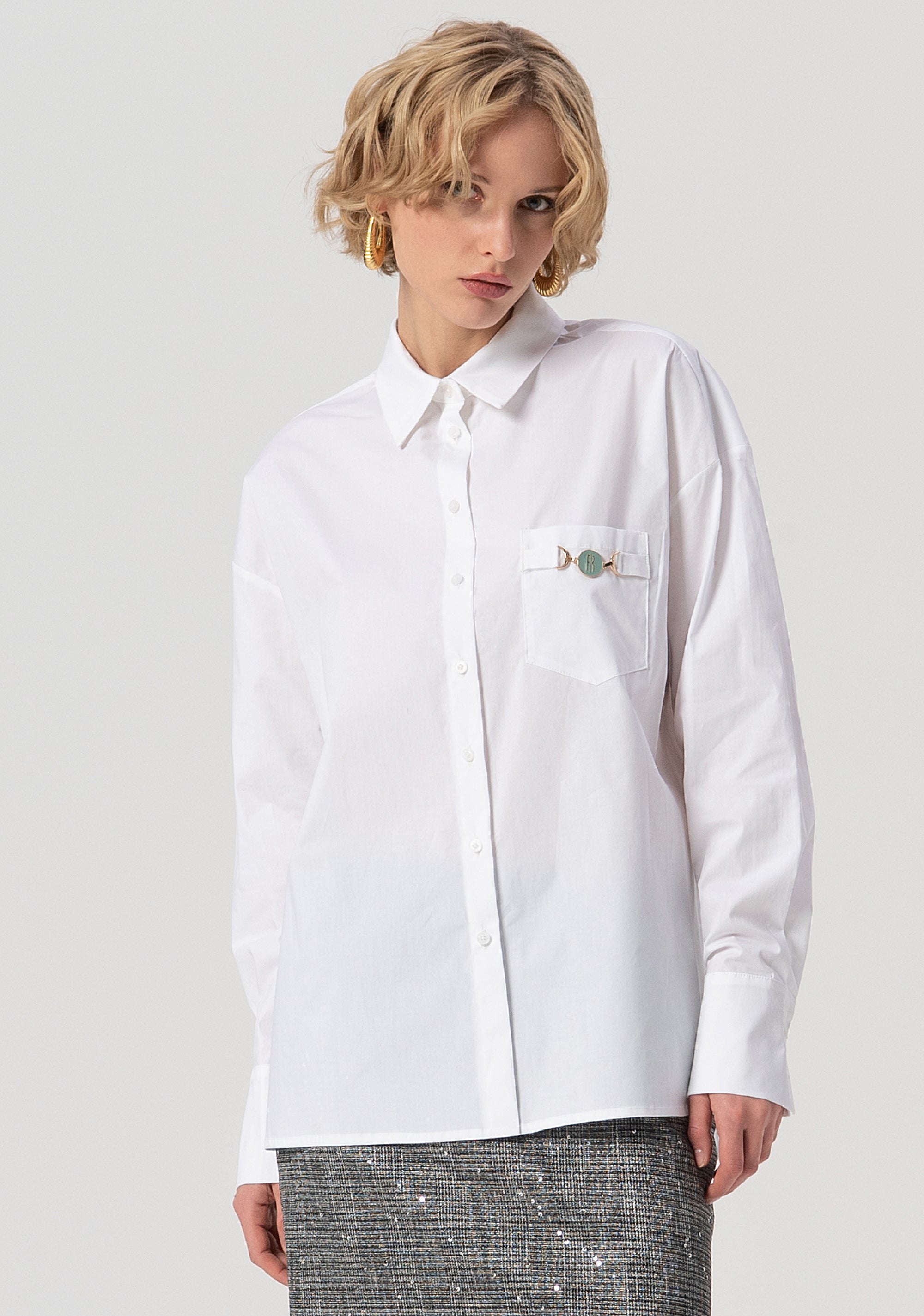 Shirt over fit made in popeline stretch Fracomina FS25WT6007W52001-278-1