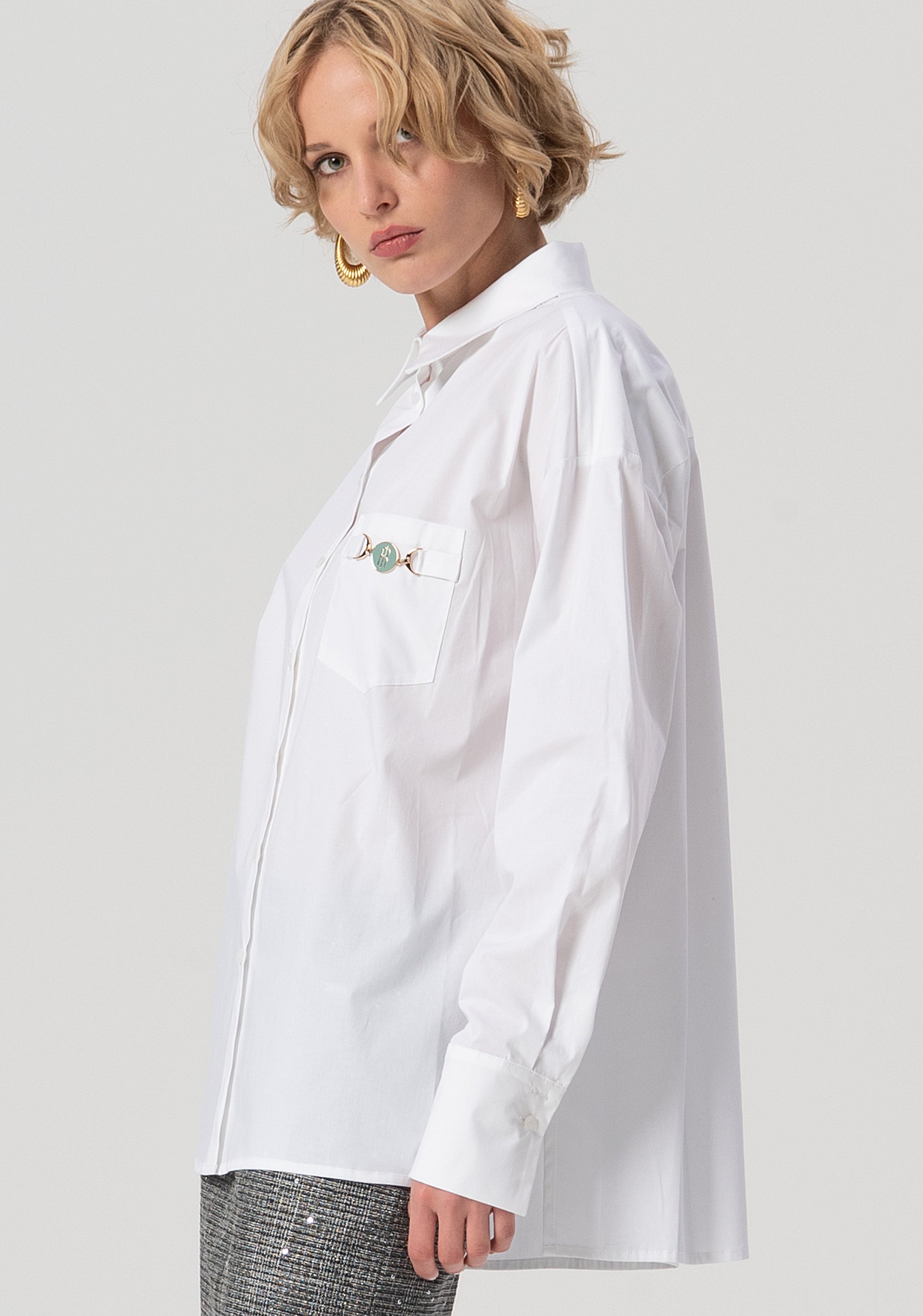 Shirt over fit made in popeline stretch Fracomina FS25WT6007W52001-278-3