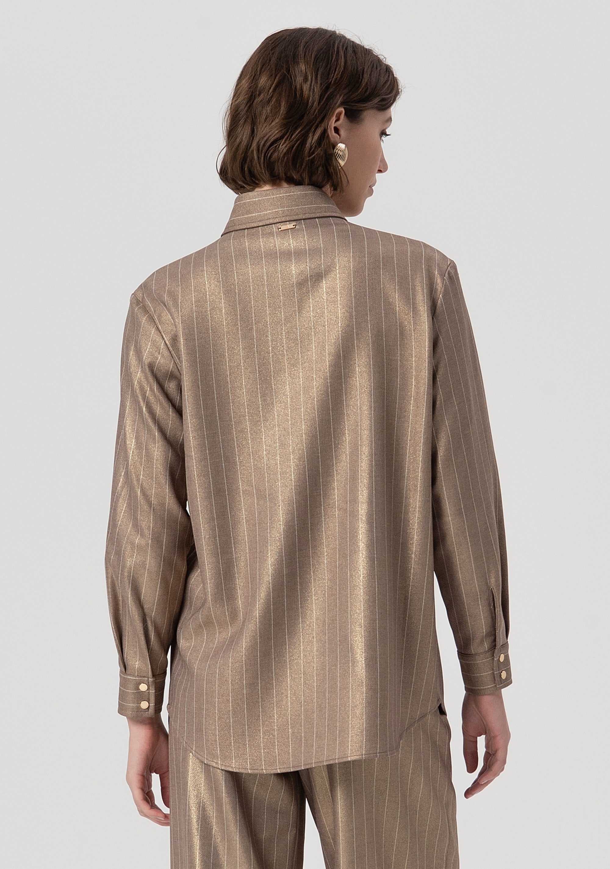 Shirt over fit made in pinstriped fabric Fracomina FS25WT6011W479T4-G16-3